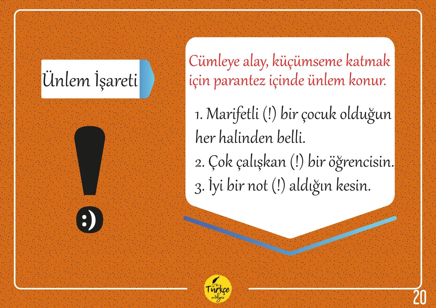 NOKTALAMA
İŞARETLERİ
Türkçe
aldyev Nokta
Virgül
Eğik Çizgi
Tırnak İşareti
Noktalı Virgül
Kısa Çizgi
Noktalama
İki Nokta
İşaretleri
Uzun Çizg