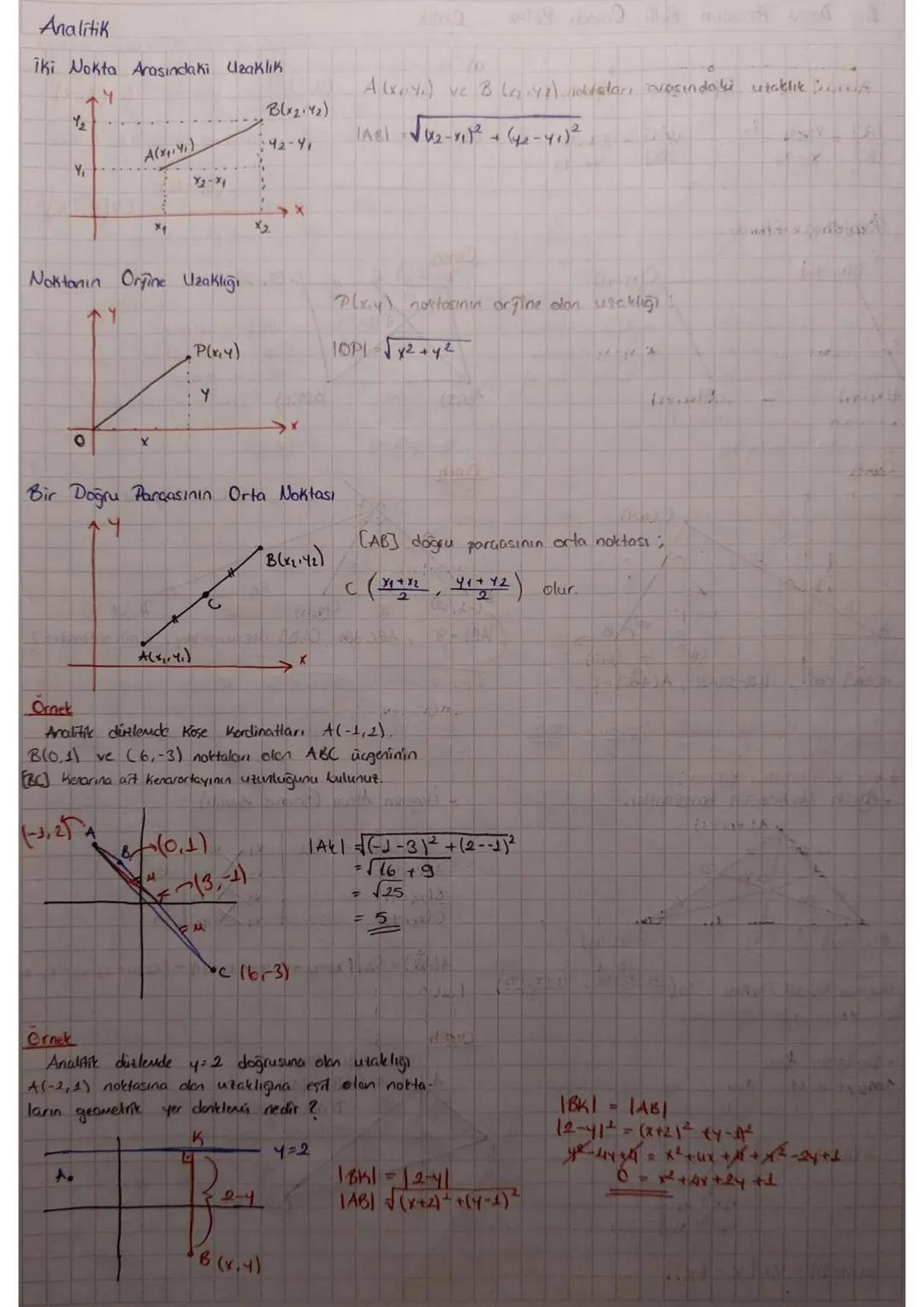 Analitik
iki Nokta Arasındaki Uzaklık
2
Y
B(x2142)
42-41
72-71
A(x)
Alxviyi) ve B (12) noktaları arasındaki utaklık
(A) 02-142-41)2
Noktan
