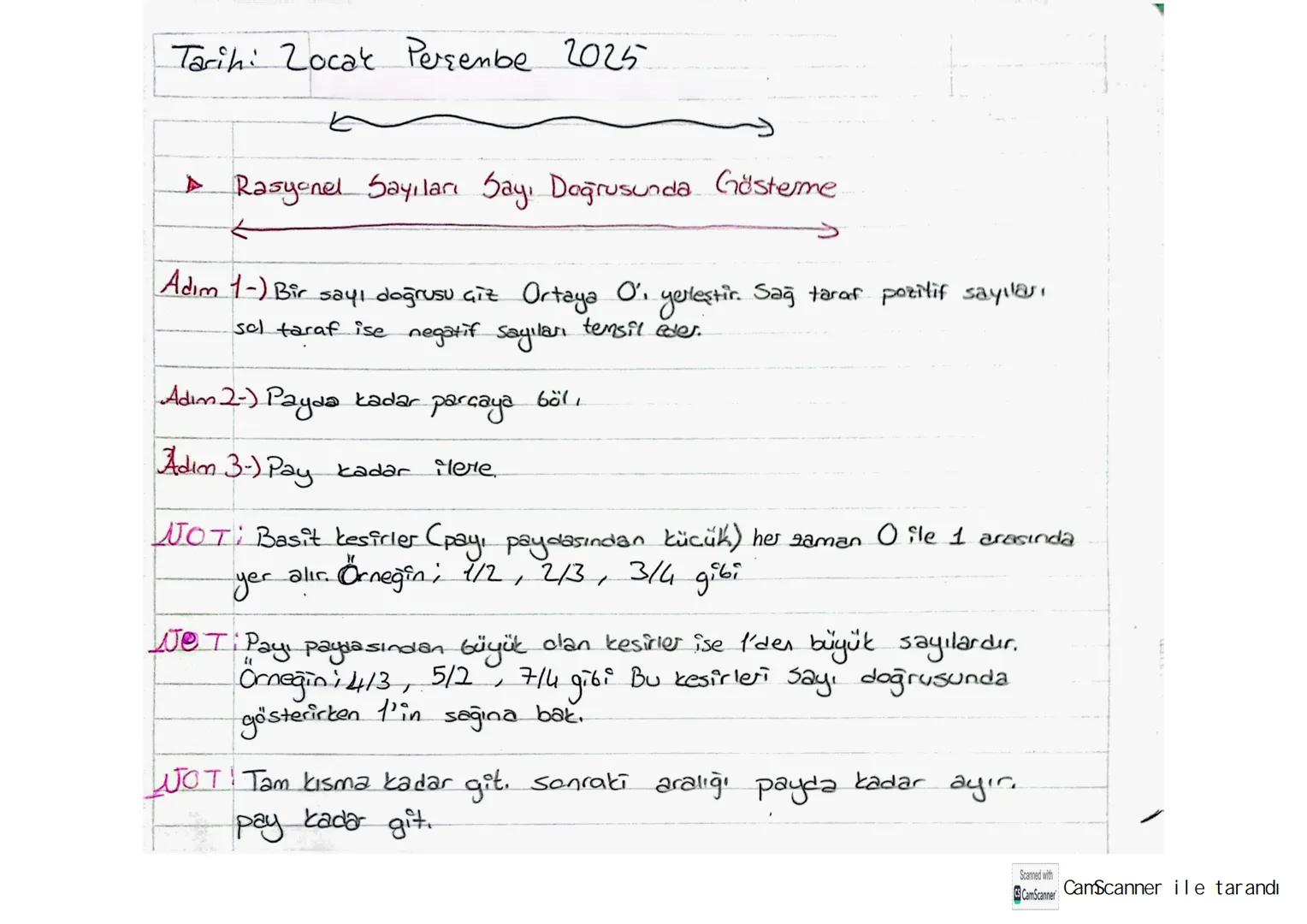 Tarih: Zocak Persenbe 2025
▷ Rasyonel Sayıları Sayı Doğrusunda Gösterme
←
Adım 1-) Bir sayı doğrusu çiz Ortaya O', yerleştir. Sağ taraf poz