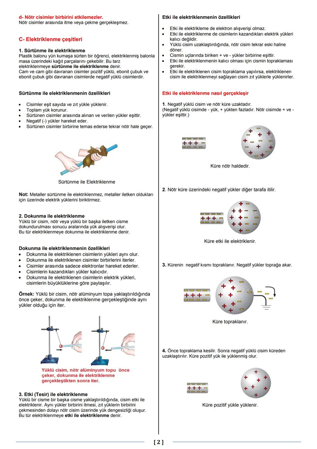 Fen Bilimleri 8
Konu: Elektrik Yükleri ve Elektriklenme
A- Elektriklenme
Elektriklenme atomdaki elektronlardan kaynaklanır.
Maddenin yapı ta