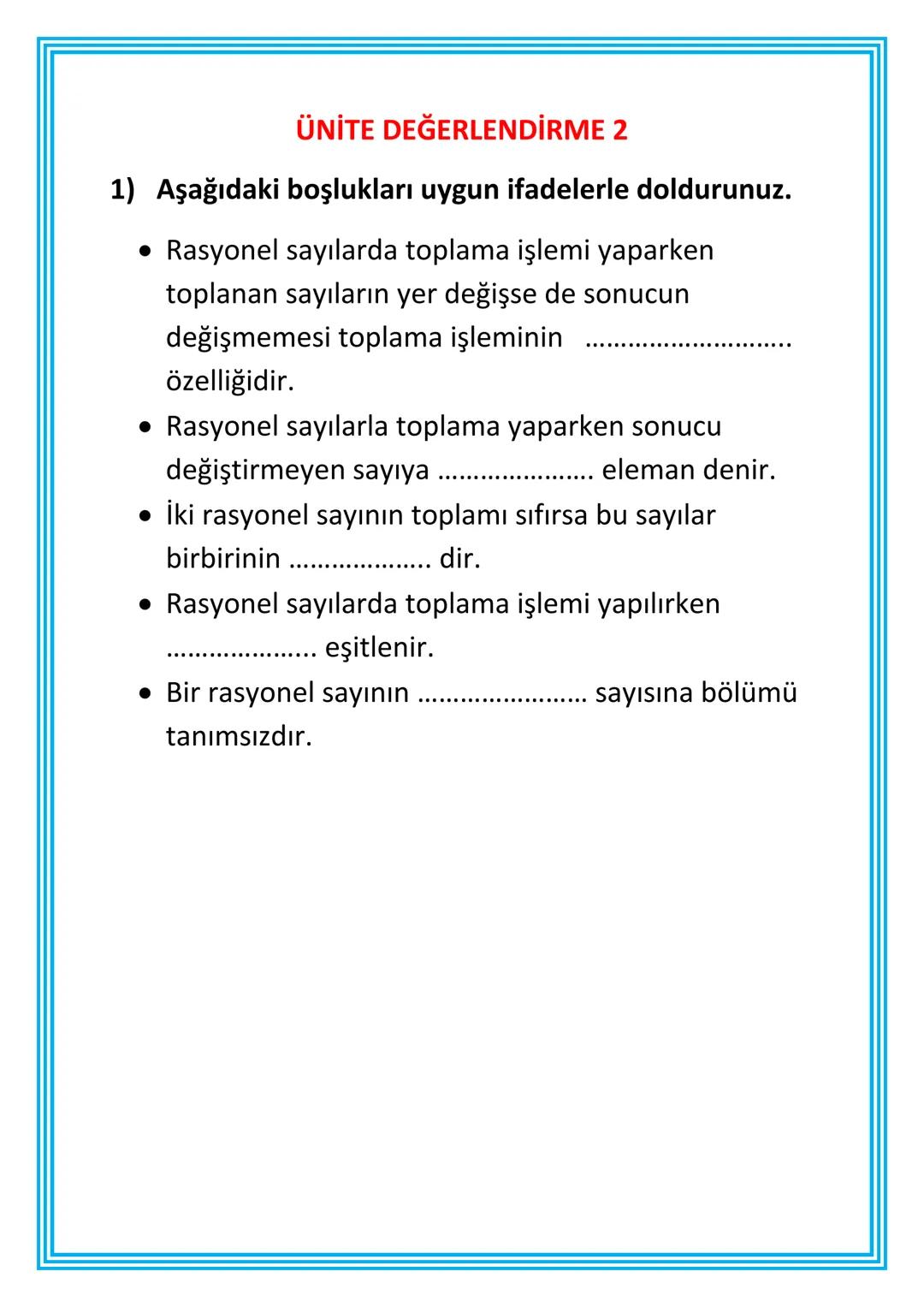 ADIYAMAN
İL MİLLİ EĞİTİM MÜDÜRLÜĞÜ
MATEMATİK TEKRAR FOYU
1. SINIF
2. ÜNİTE
**
***
CUMHURİYETİ MİLLİ EĞİT
**
ADIYAMAN
2021 Bu Çalışma İl