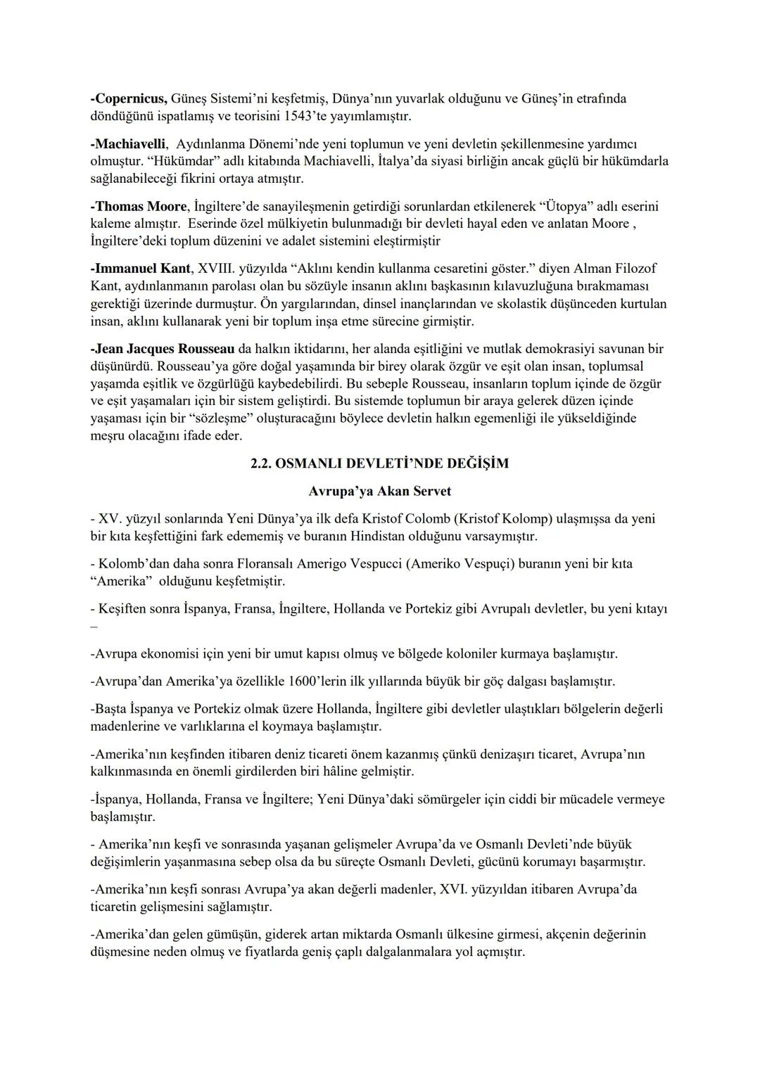 2. ÜNİTE
DEĞİŞİM ÇAĞINDA AVRUPA VE OSMANLI
2.1. AVRUPA'DA DEĞİŞİM ÇAĞI
-XVI. yüzyılın başlarına kadar Avrupa'da siyasi, sosyal ve ekonomi