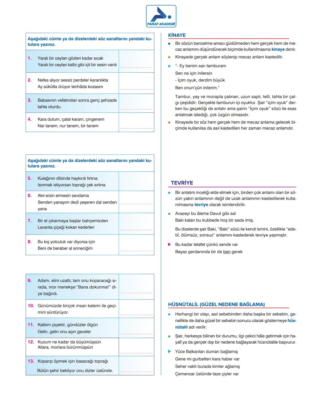# SÖZ SANATLARI
## SÖZ SANATLARI - I
PARAF AKADEMİ
İMGE, MAZMUN
* Yazın türlerinde özellikle şiirde dile getirilmek istenenleri daha et-