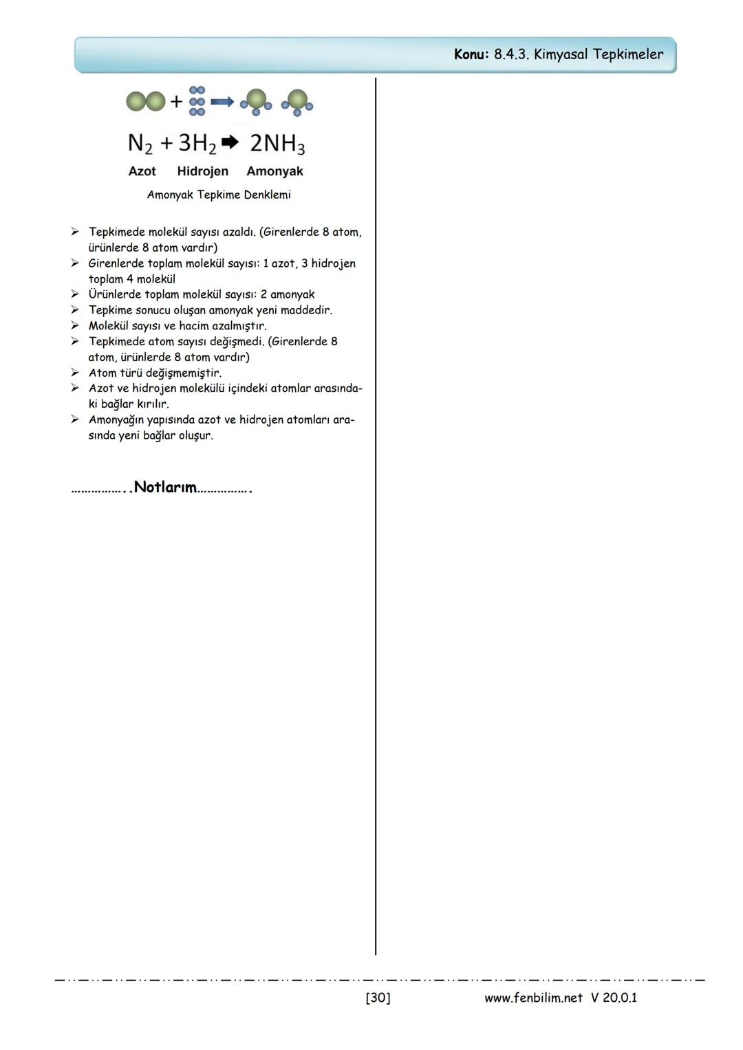 # 8.Sınıf Fen Bilimleri
## Ders Notları
Barış ZEREN
Fen Bilimleri Öğretmeni
www.fenbilim.net V 20.0.1 # 1.Ünite: Mevsimler ve İklim
Konu