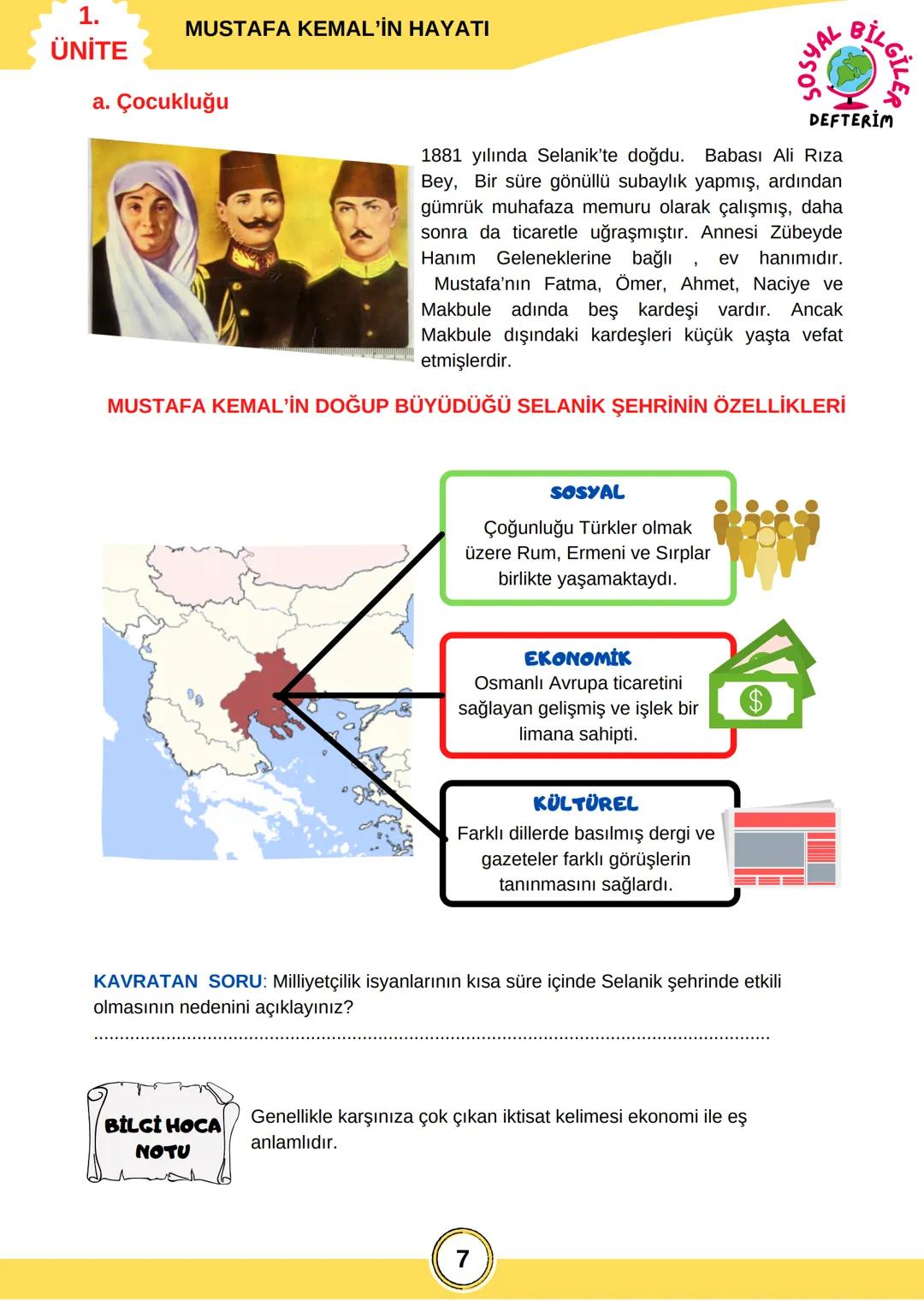 İNKILAP TARİHİ
8. SINIF
1.ÜNİTE
SOSYAL
BİLGİLER
DEFTERİM 1.
ÜNİTE
SOSYAL
BİLGİLER!
DEFTERİM
ÜNİTE KAVRAMLARINI ÖĞRENELİM
Ataşemiliter: Bir u