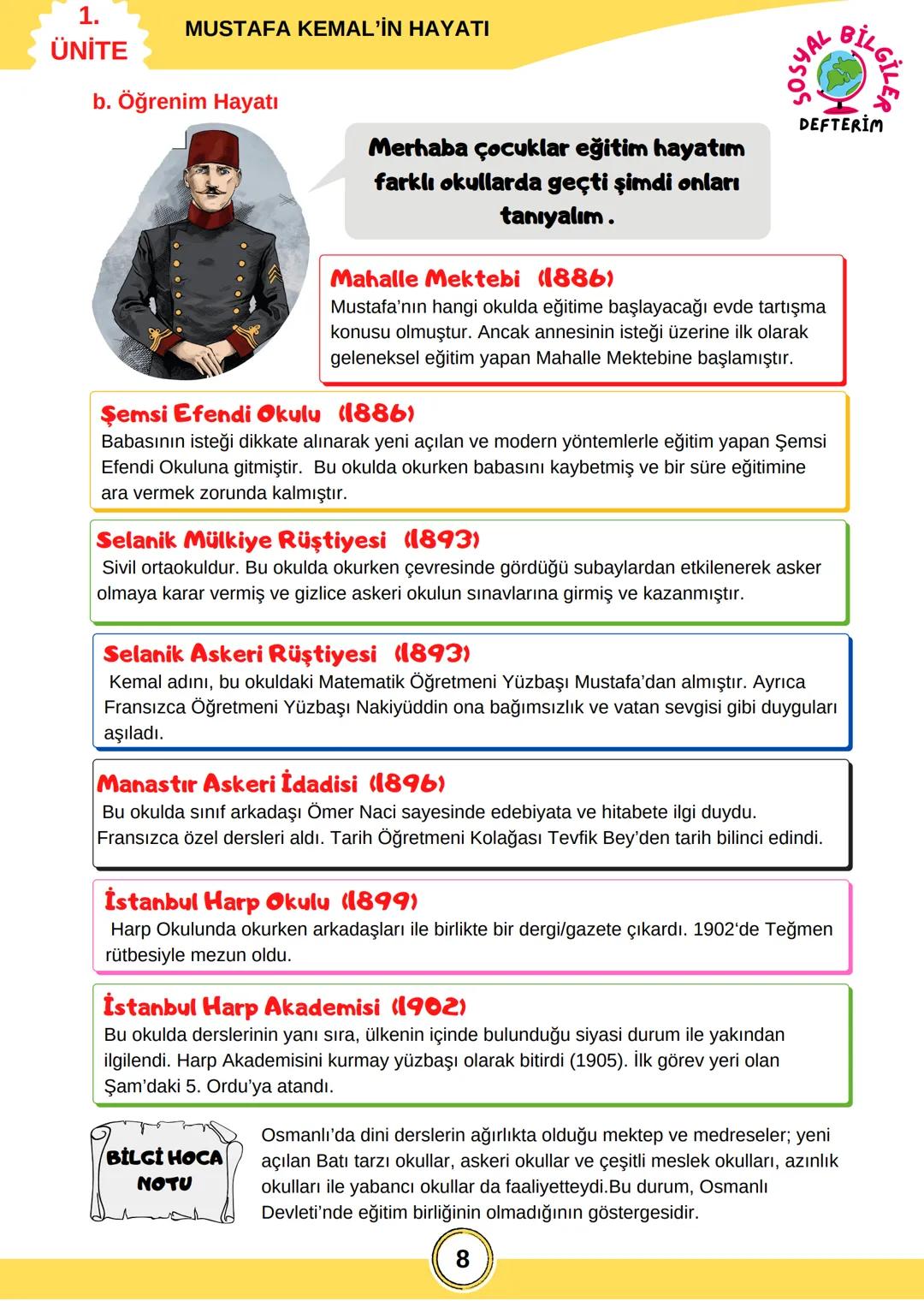 İNKILAP TARİHİ
8. SINIF
1.ÜNİTE
SOSYAL
BİLGİLER
DEFTERİM 1.
ÜNİTE
SOSYAL
BİLGİLER!
DEFTERİM
ÜNİTE KAVRAMLARINI ÖĞRENELİM
Ataşemiliter: Bir u