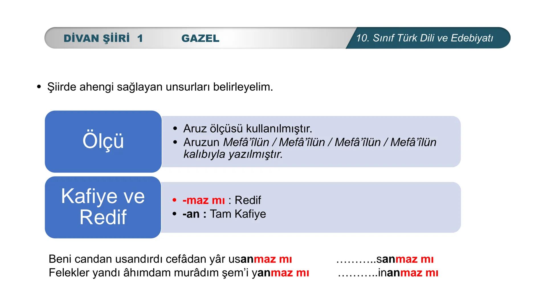 ***
*
TÜRKİYE CUMHURİYETİ
LIGI •
*
DO
BAKANL
*
*
Türk Dili ve Edebiyatı
10. SINIF
3. ÜNİTE ŞİİR
DİVAN ŞİİRİ 1 # DİVAN ŞİİRİ 1
# NELER ÖĞ