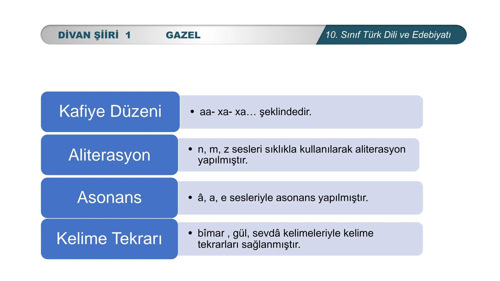 ***
*
TÜRKİYE CUMHURİYETİ
LIGI •
*
DO
BAKANL
*
*
Türk Dili ve Edebiyatı
10. SINIF
3. ÜNİTE ŞİİR
DİVAN ŞİİRİ 1 # DİVAN ŞİİRİ 1
# NELER ÖĞ