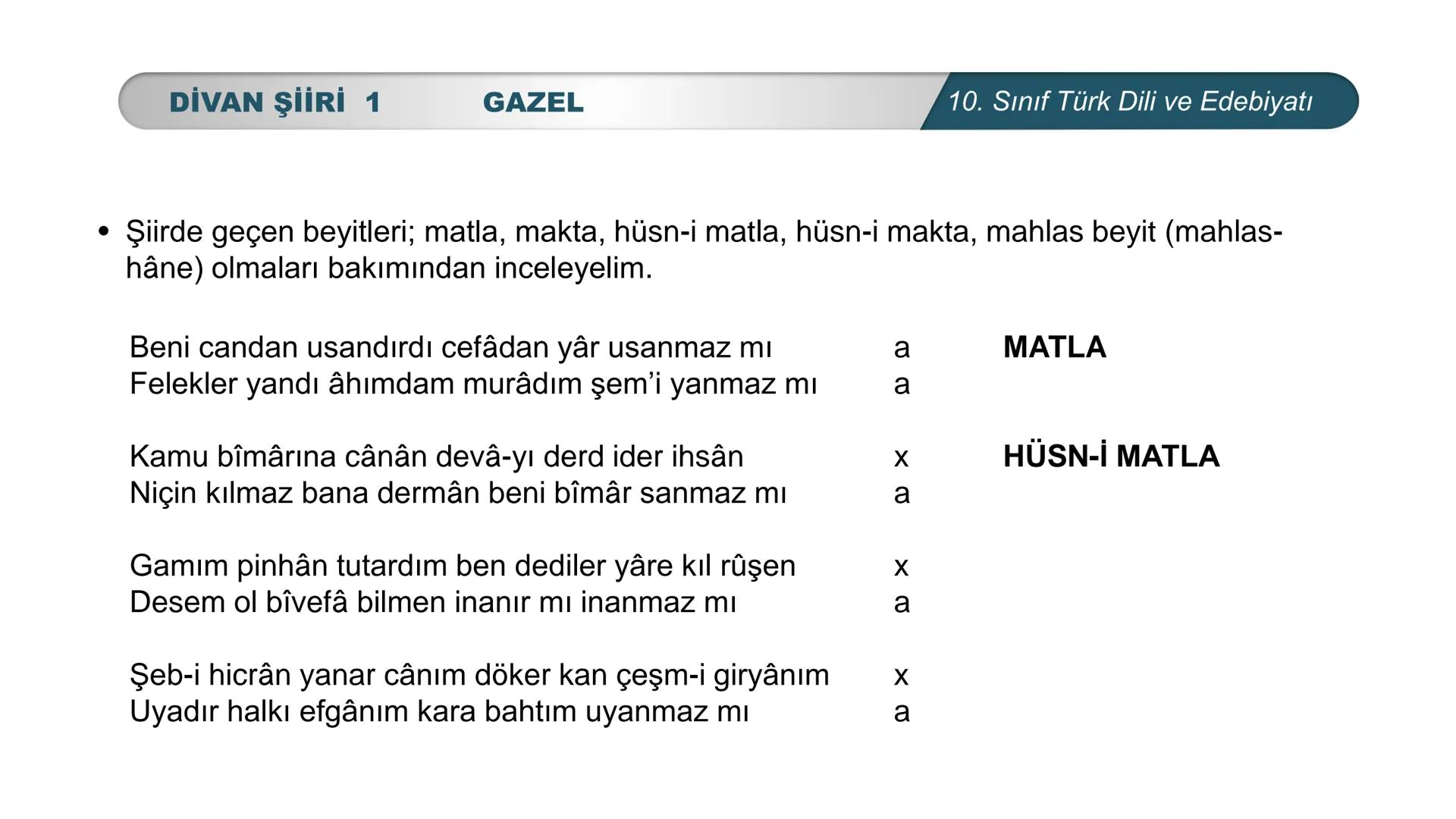 ***
*
TÜRKİYE CUMHURİYETİ
LIGI •
*
DO
BAKANL
*
*
Türk Dili ve Edebiyatı
10. SINIF
3. ÜNİTE ŞİİR
DİVAN ŞİİRİ 1 # DİVAN ŞİİRİ 1
# NELER ÖĞ