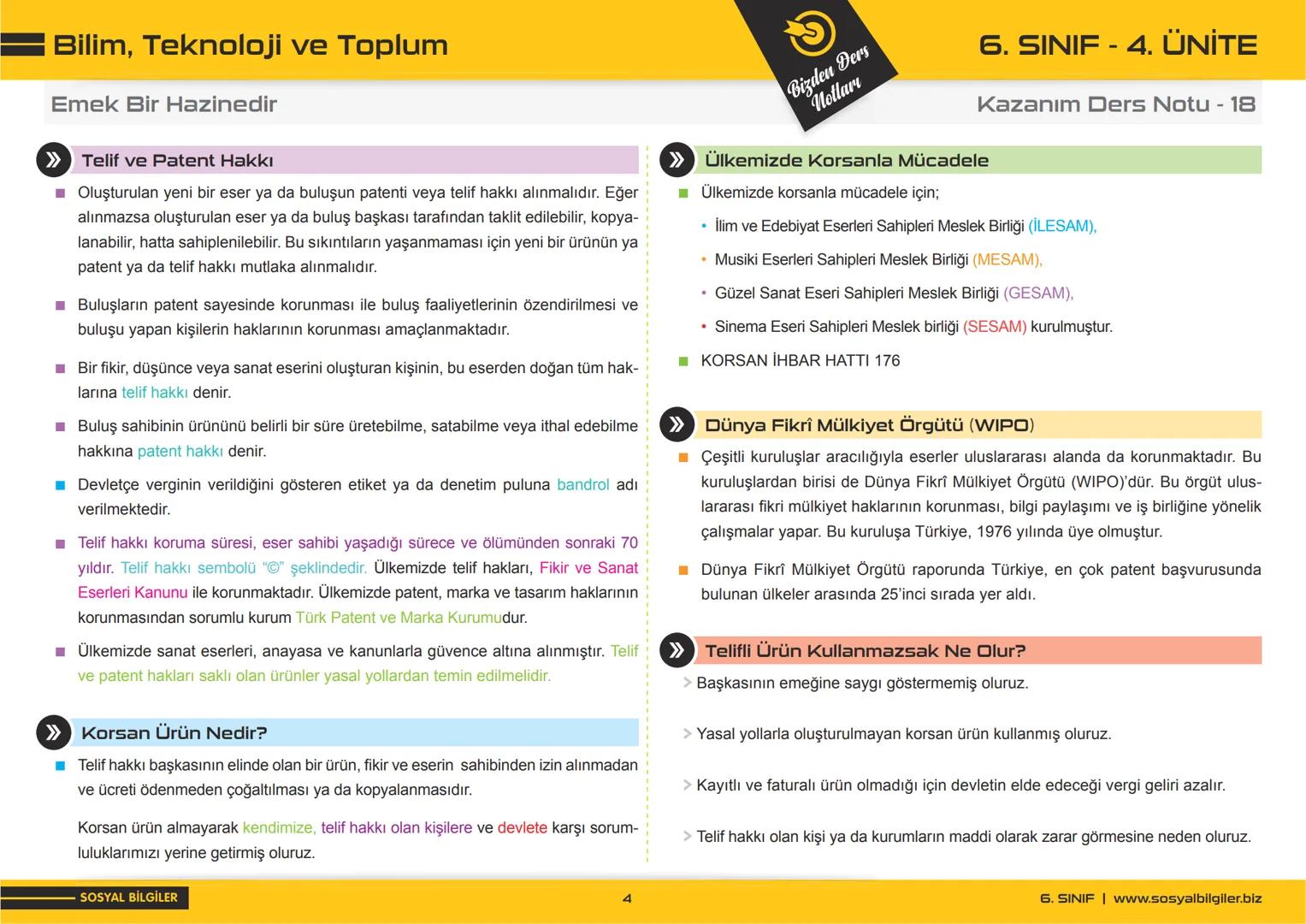 6.SINIF
1, 2, 3, 4, 5 ve
6.ÜNİTE
DERS NOTLARI
sosyalbilgiler.biz
Şeyhmus Yüce 6.SINIF
I.ÜNİTE
DERS NOTLARI
sosyalbilgiler .biz