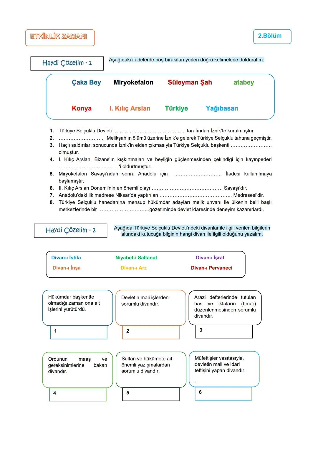# 1.Bölüm
# 1.ÜNİTE: YERLEŞME VE DEVLETLEŞME SÜRECİNDE
## SELÇUKLU TÜRKİYESİ
### Anadolu Siyasi Tarihi/Anadolu'nun Türkleşmesi/
#### Anado
