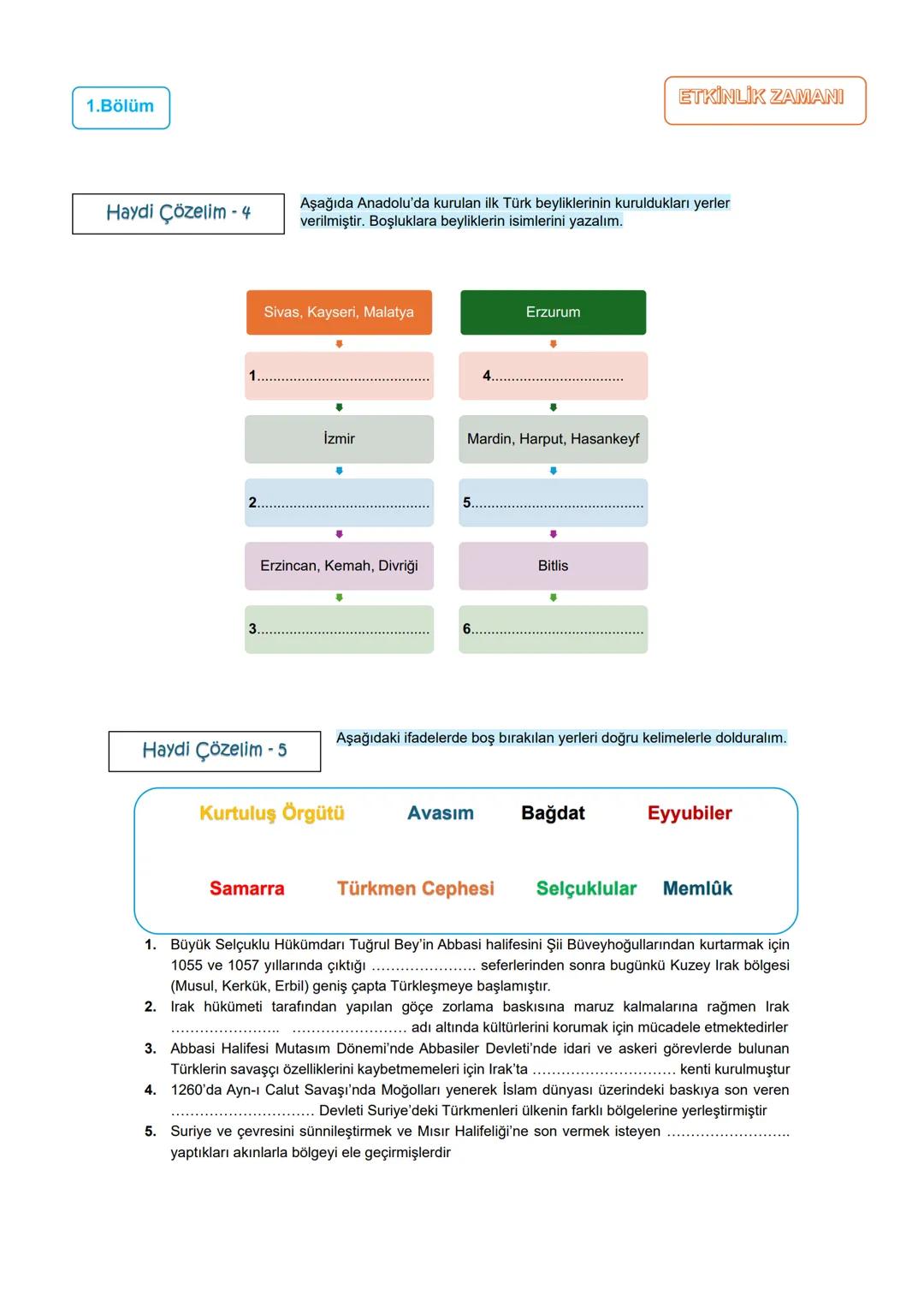 # 1.Bölüm
# 1.ÜNİTE: YERLEŞME VE DEVLETLEŞME SÜRECİNDE
## SELÇUKLU TÜRKİYESİ
### Anadolu Siyasi Tarihi/Anadolu'nun Türkleşmesi/
#### Anado