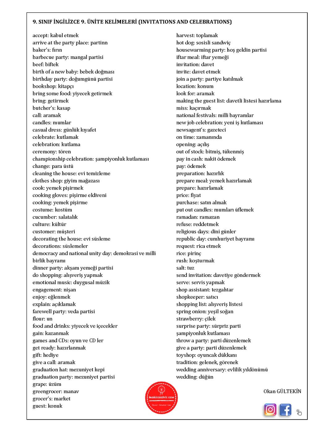 İngilizce kelimeleri