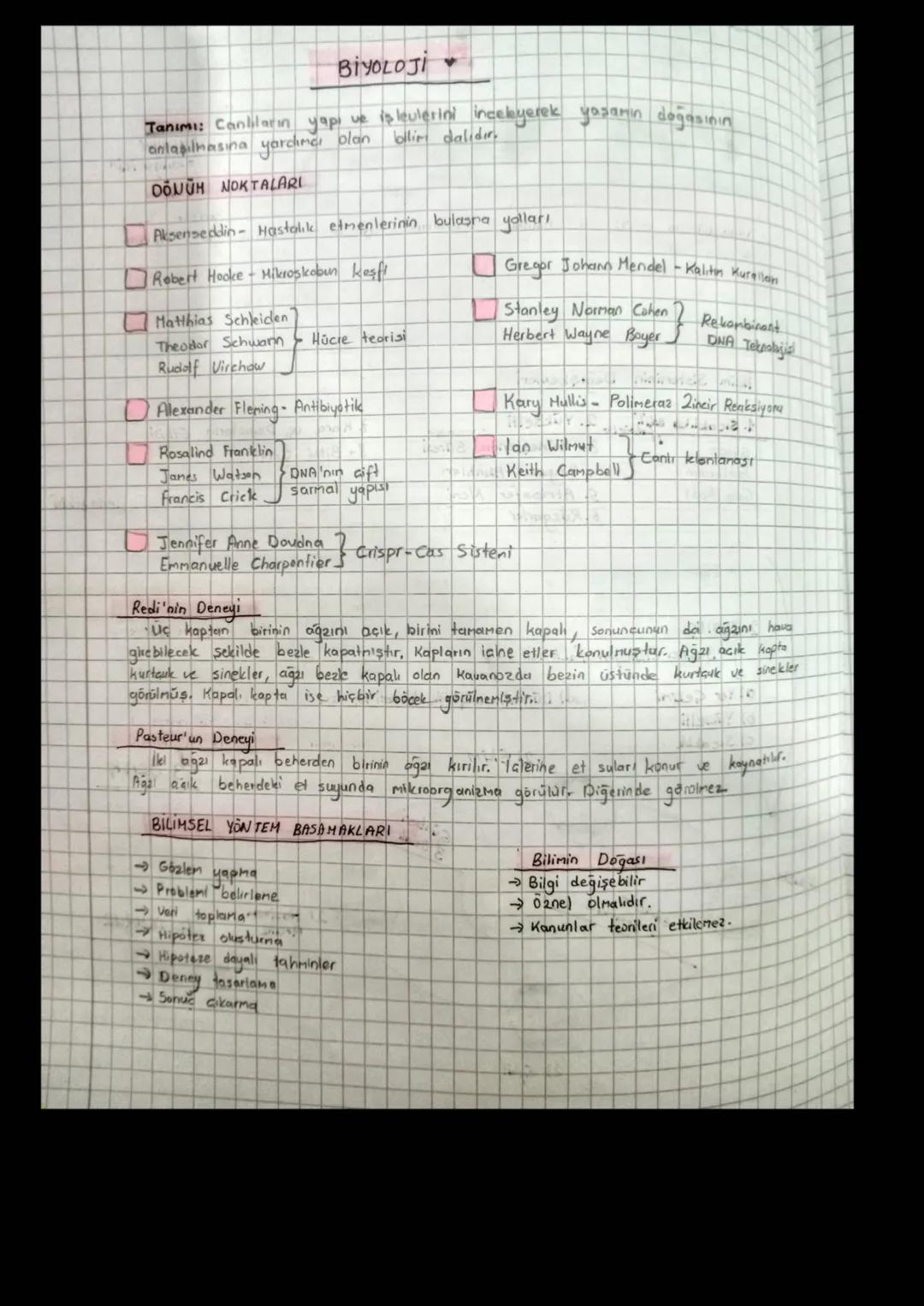 BİYOLOJI
Tanımı: Canlıların yapı ve işlevlerini inceleyerek yaşamın doğasının
anlaşılmasına yardımcı olan
DONUH NOKTALARI
bilim dalıdır
Akse