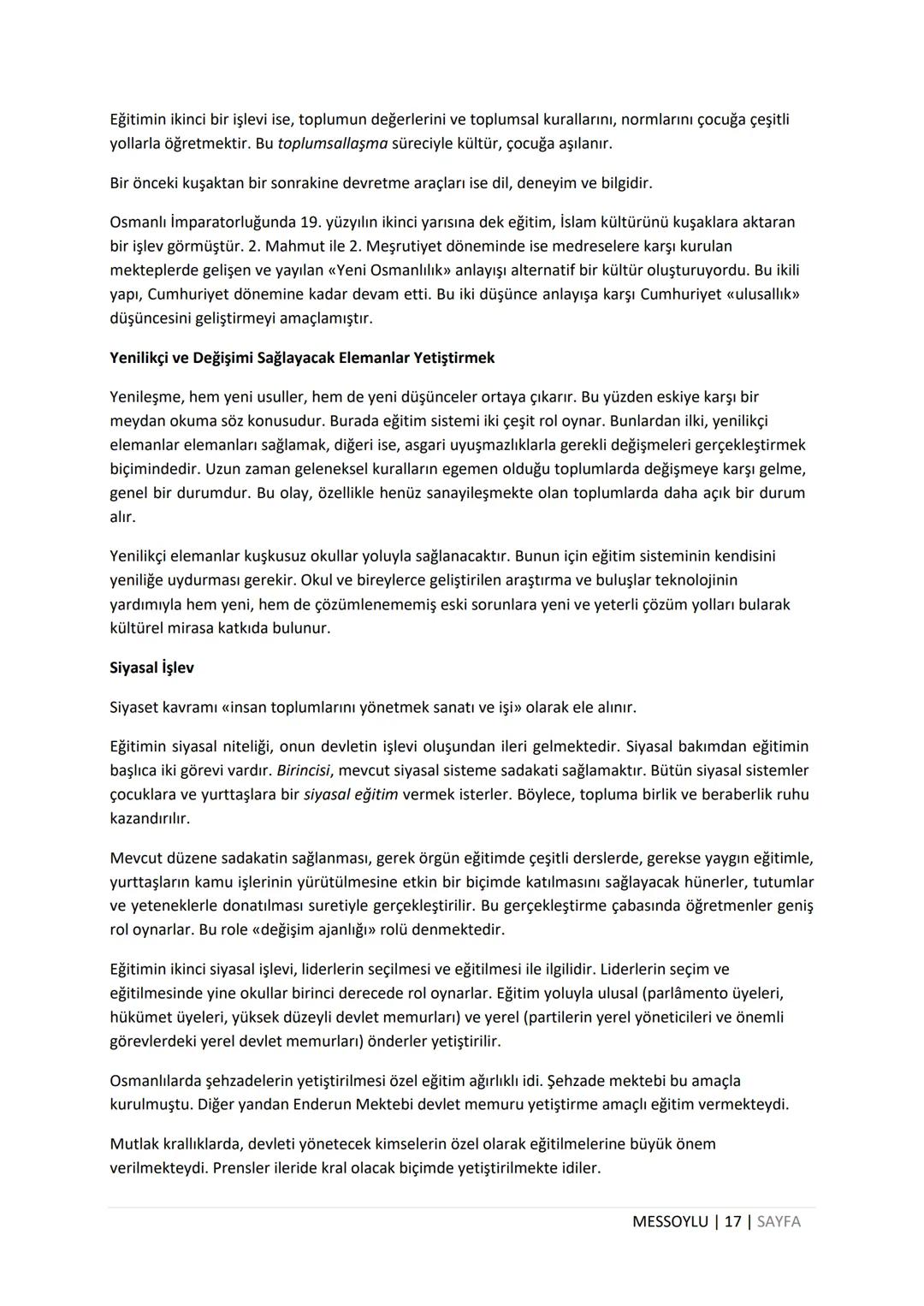 # EĞİTİM SOSYOLOJİSİ
DERS NOTU
MEHMET EMİN SOYLU
WWW.MEHMETEMINSOYLU.COM # Eğitim Sosyolojisi Ders Notları
1. BÖLÜM - EĞİTİM SOSYOLOJİSİN