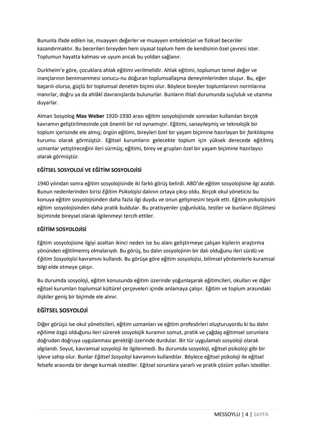 # EĞİTİM SOSYOLOJİSİ
DERS NOTU
MEHMET EMİN SOYLU
WWW.MEHMETEMINSOYLU.COM # Eğitim Sosyolojisi Ders Notları
1. BÖLÜM - EĞİTİM SOSYOLOJİSİN