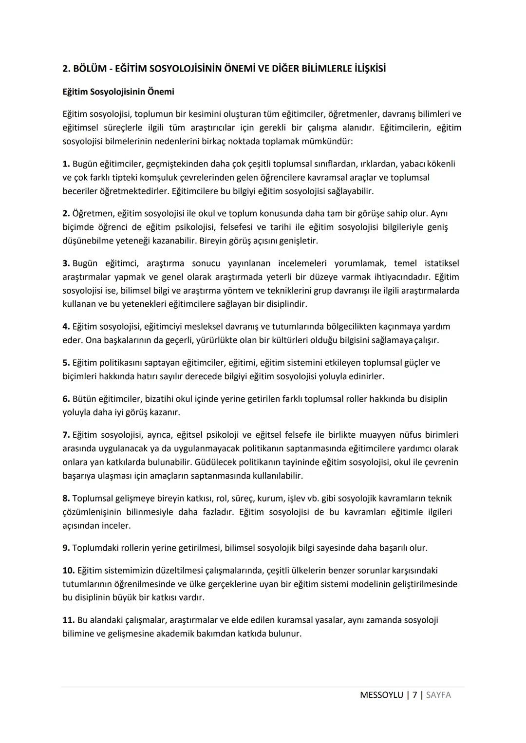 # EĞİTİM SOSYOLOJİSİ
DERS NOTU
MEHMET EMİN SOYLU
WWW.MEHMETEMINSOYLU.COM # Eğitim Sosyolojisi Ders Notları
1. BÖLÜM - EĞİTİM SOSYOLOJİSİN