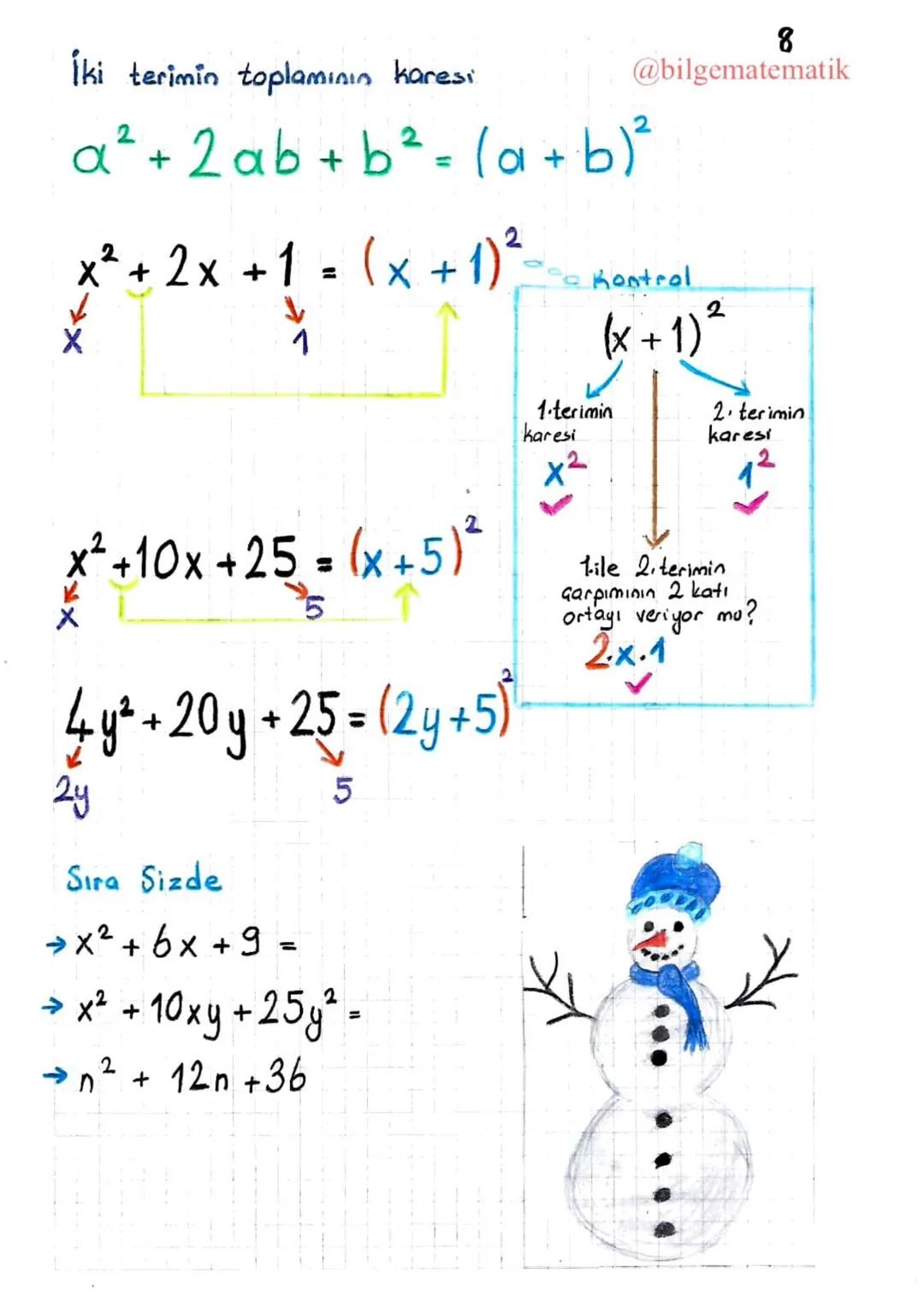 # İki Kare Farkı Özdeşliği
1
α
a-b
@bilgematematik
b
*Bir kenar uzunluğu a olan bir
b
kare çizelim,
a-b
*Bir kenar uzunluğu b olan