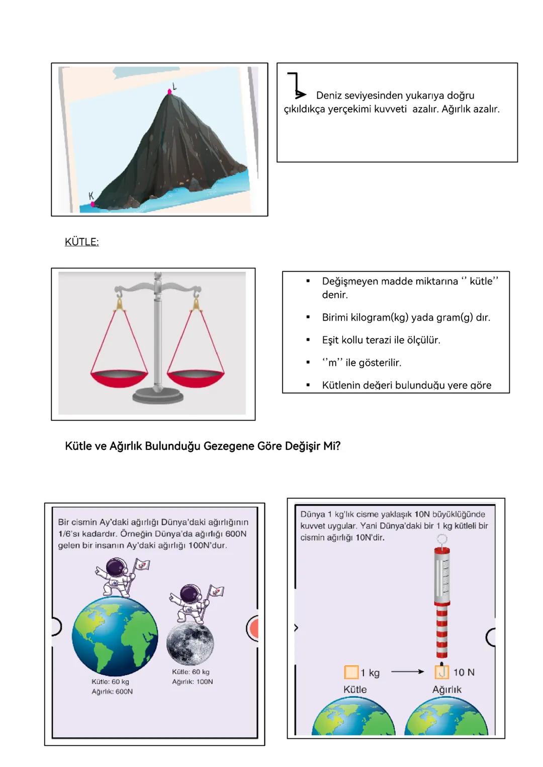 ÜNİTE 3: KUVVET VE ENERJİ
KÜTLE ve AĞIRLIK
Yerçekimi Kuvveti:
Ağaç
Paraşüt
insan
Uçak
At
Balina
AĞIRLIK:
Ev
Futbol topu
•
•
•
Dünya'nın üzer