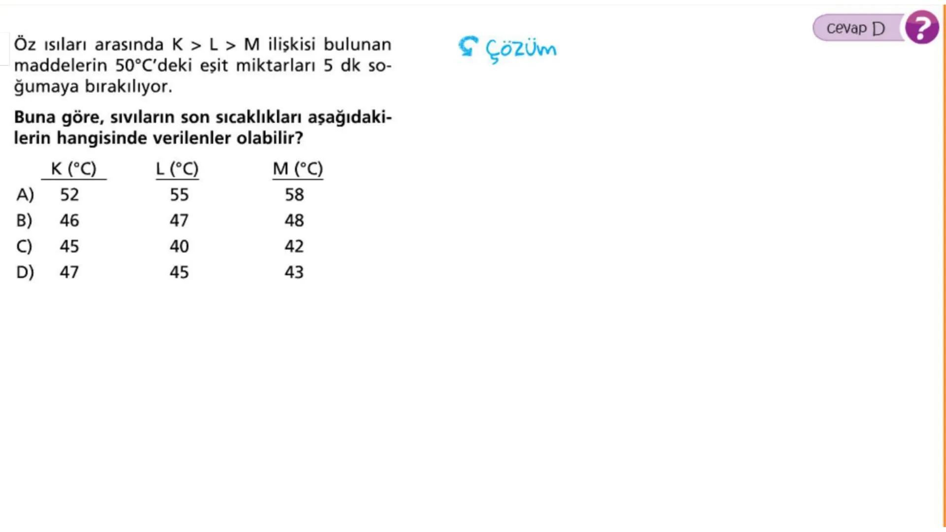 Metal kaşık
ÖZ ISI
Tahta kaşık Günlük hayatta sıkça birbirinin yerine kullanılmalarına rağmen ısı ve sıcaklık
kavramları birbirinden farkl