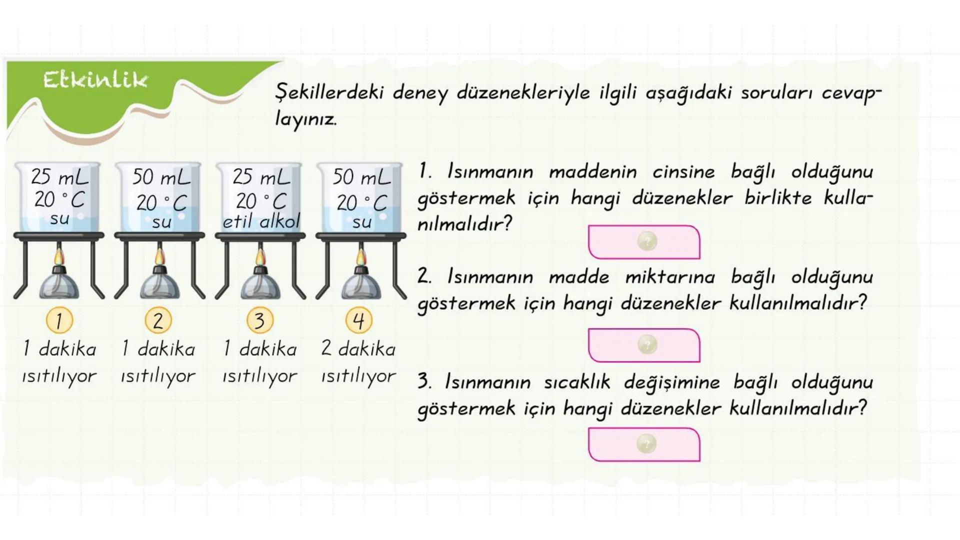 Metal kaşık
ÖZ ISI
Tahta kaşık Günlük hayatta sıkça birbirinin yerine kullanılmalarına rağmen ısı ve sıcaklık
kavramları birbirinden farkl
