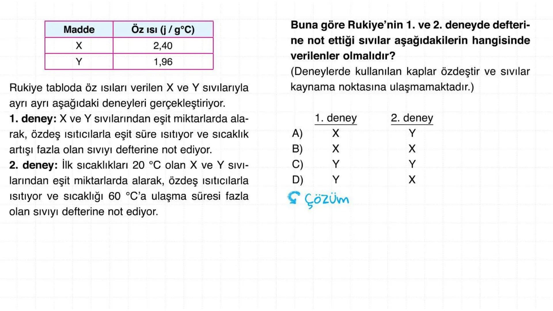 Metal kaşık
ÖZ ISI
Tahta kaşık Günlük hayatta sıkça birbirinin yerine kullanılmalarına rağmen ısı ve sıcaklık
kavramları birbirinden farkl