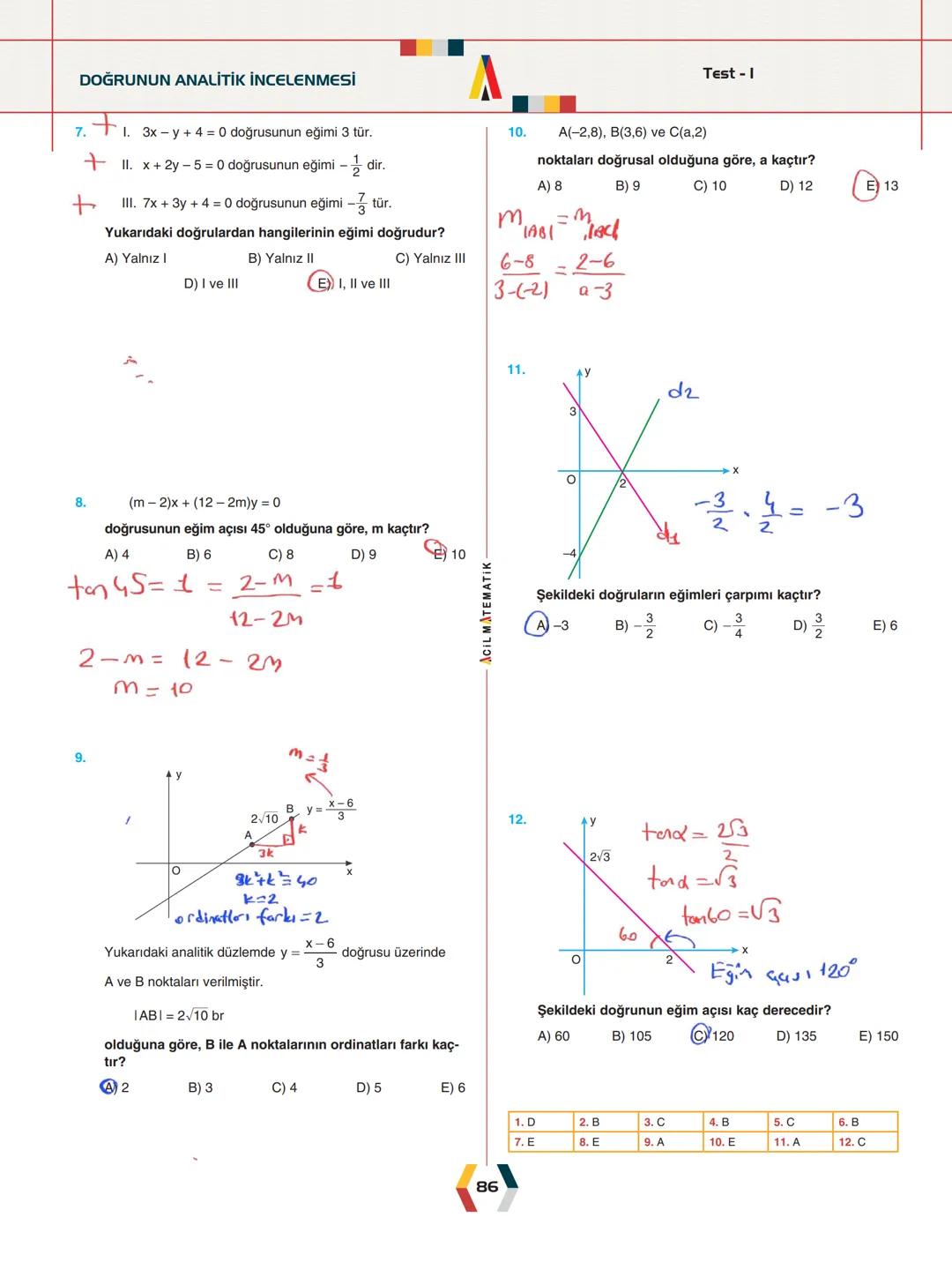 -
ÜNİTE 2-
ANALİTİK GEOMETRİ
.
•
•
.
Analitik Düzlem
İki Nokta Arasındaki Uzaklık
Bir Doğru Parçasını içten ve Dıştan Bölme
Doğrunun Eğimi v