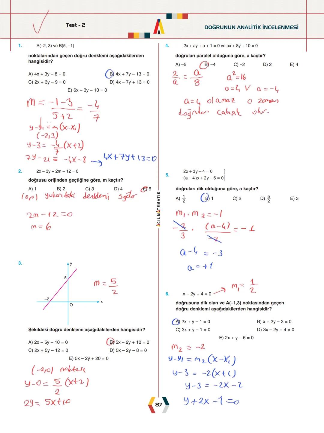 -
ÜNİTE 2-
ANALİTİK GEOMETRİ
.
•
•
.
Analitik Düzlem
İki Nokta Arasındaki Uzaklık
Bir Doğru Parçasını içten ve Dıştan Bölme
Doğrunun Eğimi v