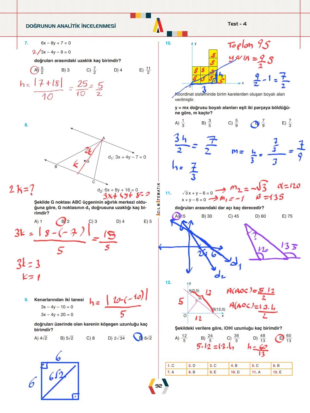 -
ÜNİTE 2-
ANALİTİK GEOMETRİ
.
•
•
.
Analitik Düzlem
İki Nokta Arasındaki Uzaklık
Bir Doğru Parçasını içten ve Dıştan Bölme
Doğrunun Eğimi v