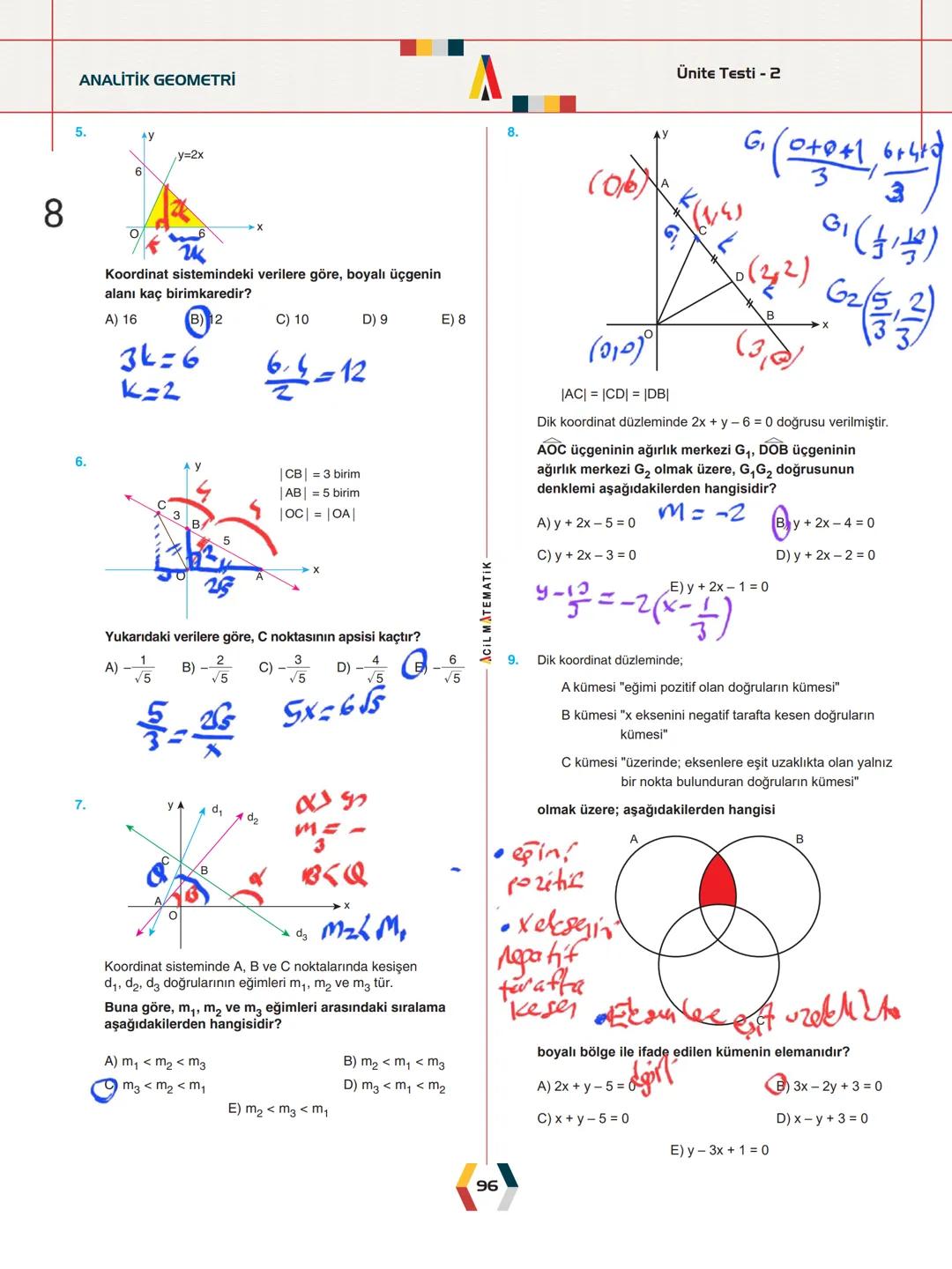 -
ÜNİTE 2-
ANALİTİK GEOMETRİ
.
•
•
.
Analitik Düzlem
İki Nokta Arasındaki Uzaklık
Bir Doğru Parçasını içten ve Dıştan Bölme
Doğrunun Eğimi v