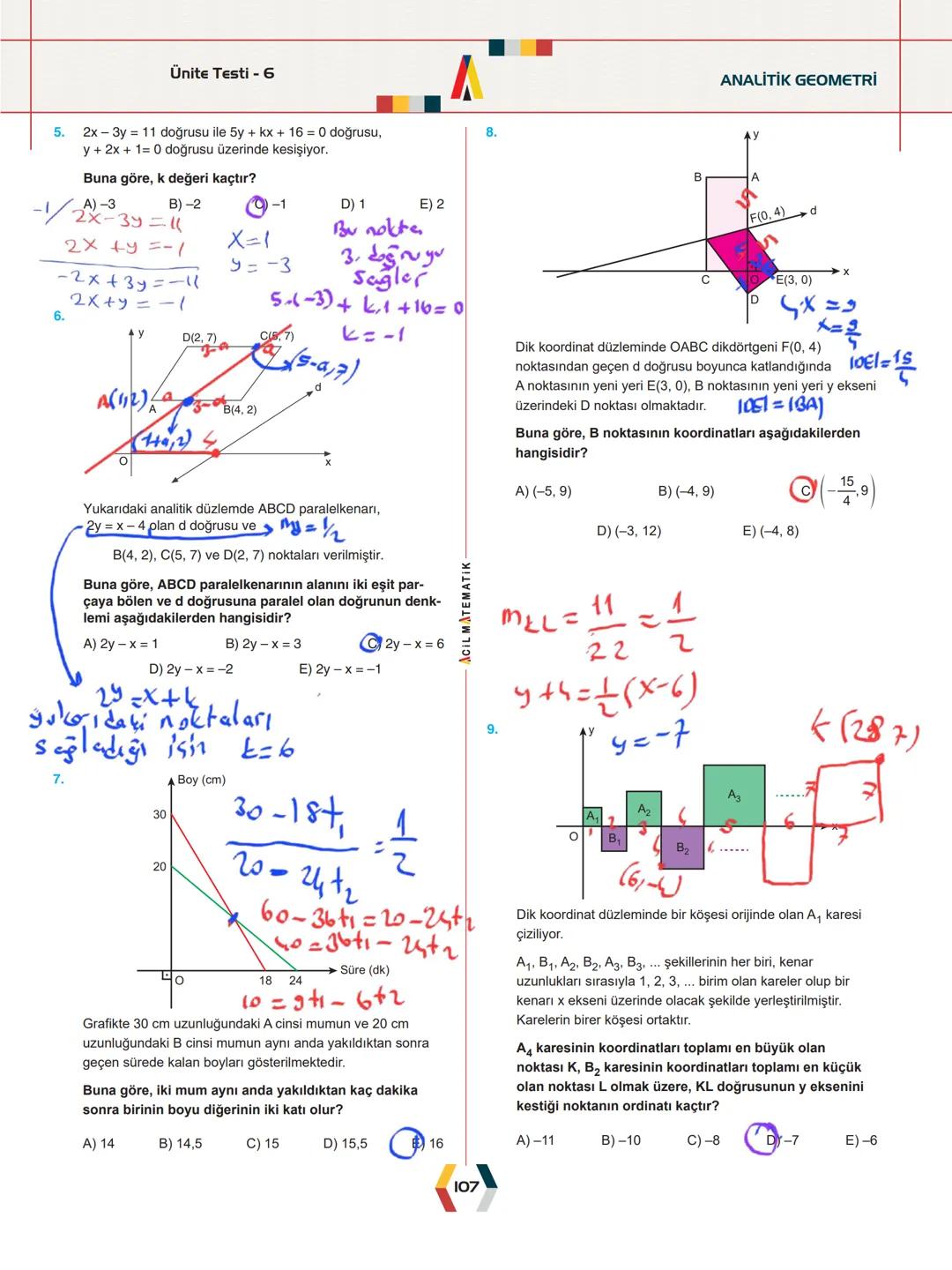 -
ÜNİTE 2-
ANALİTİK GEOMETRİ
.
•
•
.
Analitik Düzlem
İki Nokta Arasındaki Uzaklık
Bir Doğru Parçasını içten ve Dıştan Bölme
Doğrunun Eğimi v