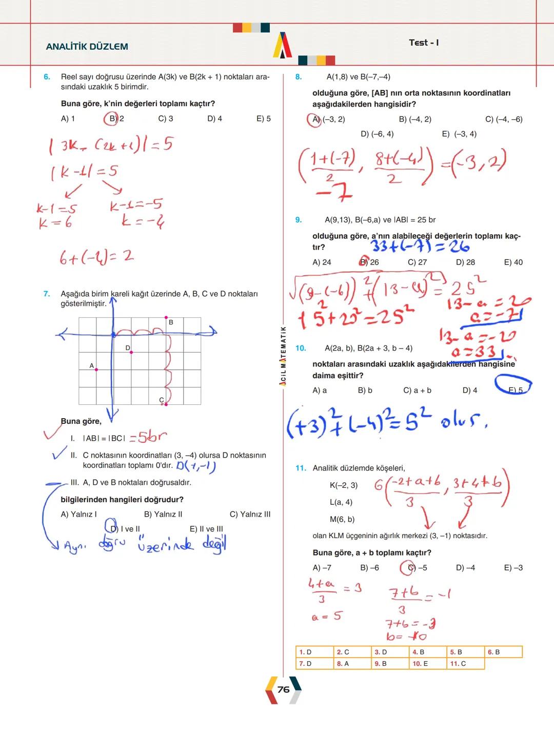 -
ÜNİTE 2-
ANALİTİK GEOMETRİ
.
•
•
.
Analitik Düzlem
İki Nokta Arasındaki Uzaklık
Bir Doğru Parçasını içten ve Dıştan Bölme
Doğrunun Eğimi v