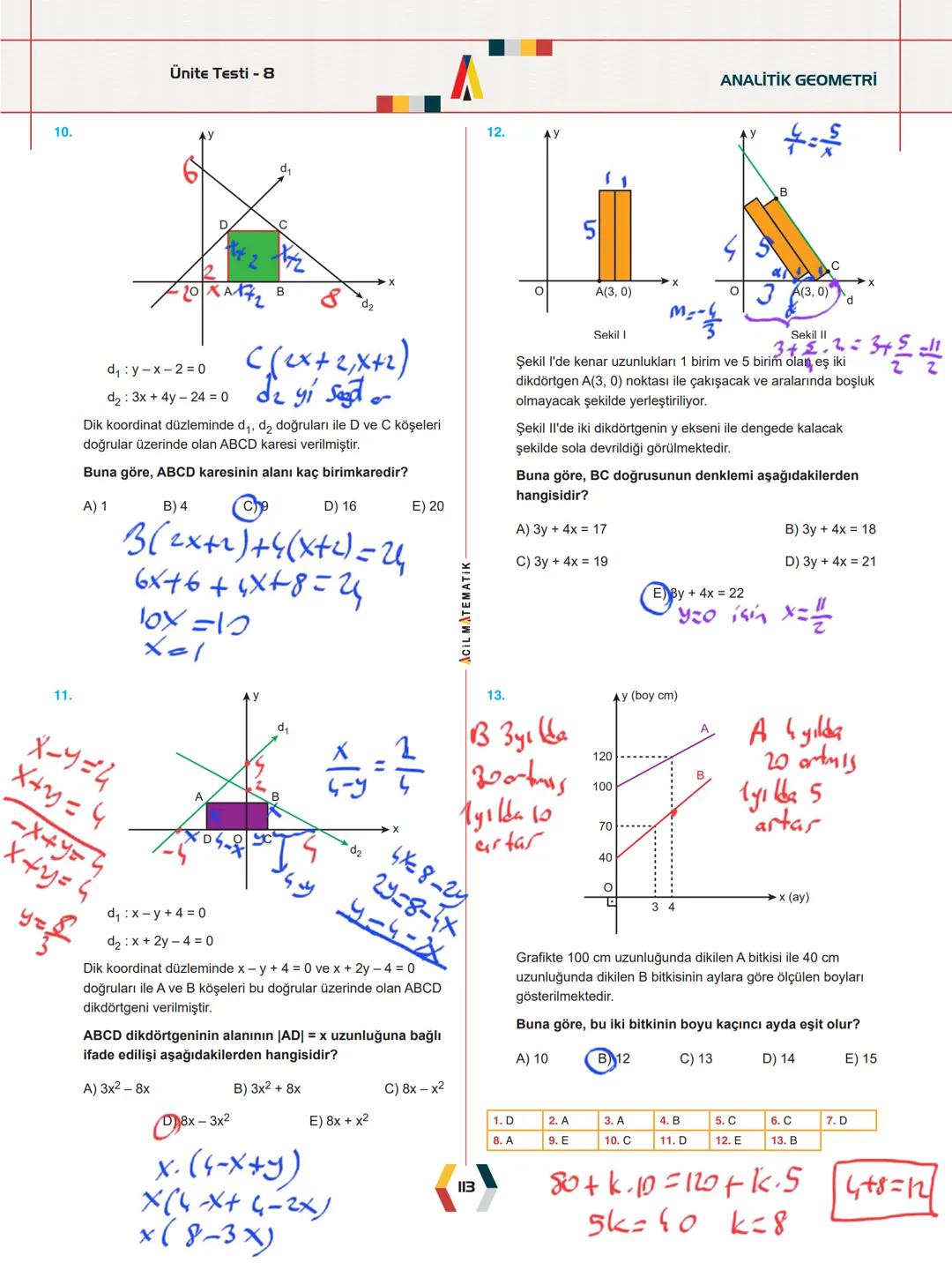 -
ÜNİTE 2-
ANALİTİK GEOMETRİ
.
•
•
.
Analitik Düzlem
İki Nokta Arasındaki Uzaklık
Bir Doğru Parçasını içten ve Dıştan Bölme
Doğrunun Eğimi v