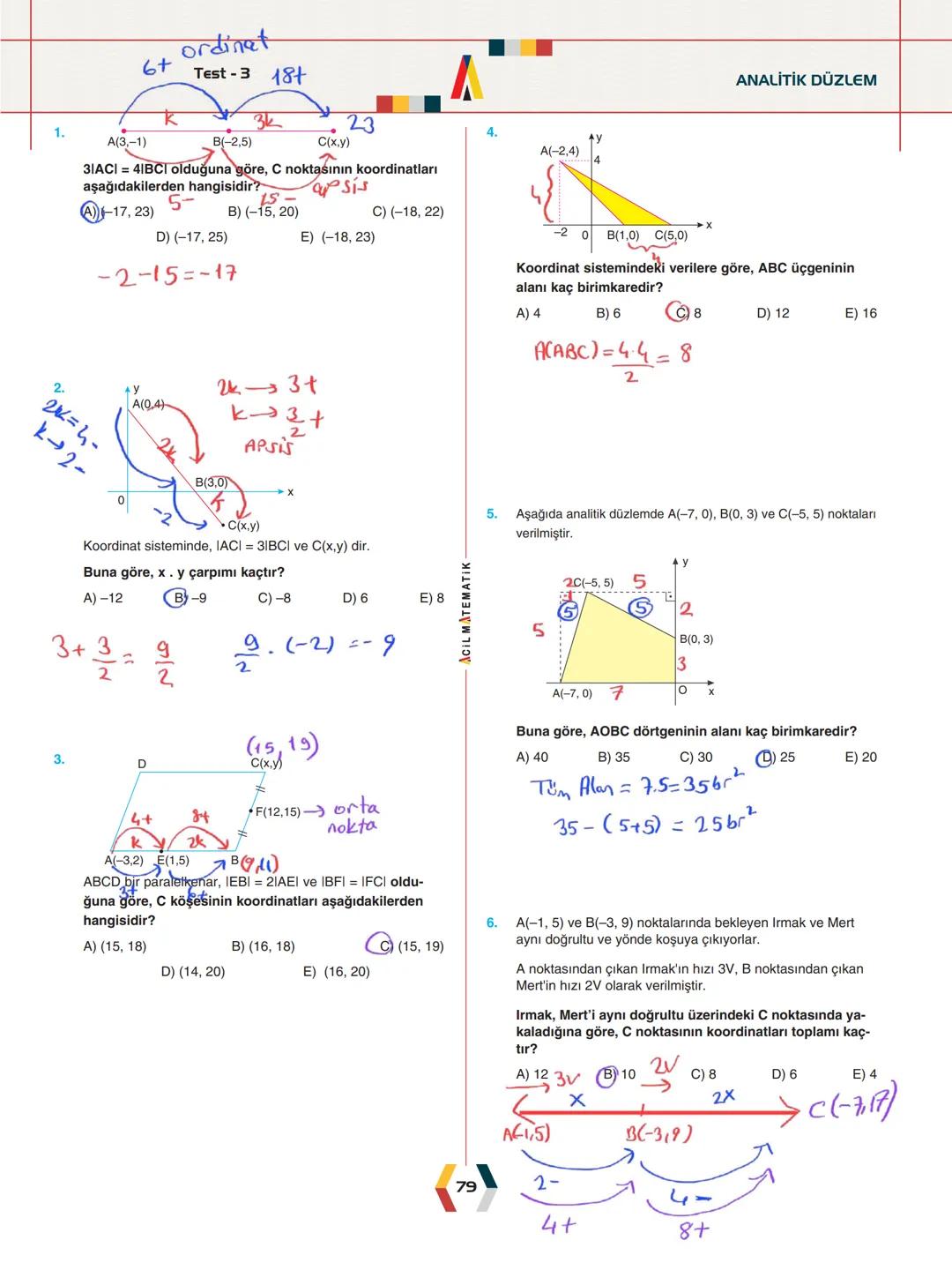 -
ÜNİTE 2-
ANALİTİK GEOMETRİ
.
•
•
.
Analitik Düzlem
İki Nokta Arasındaki Uzaklık
Bir Doğru Parçasını içten ve Dıştan Bölme
Doğrunun Eğimi v