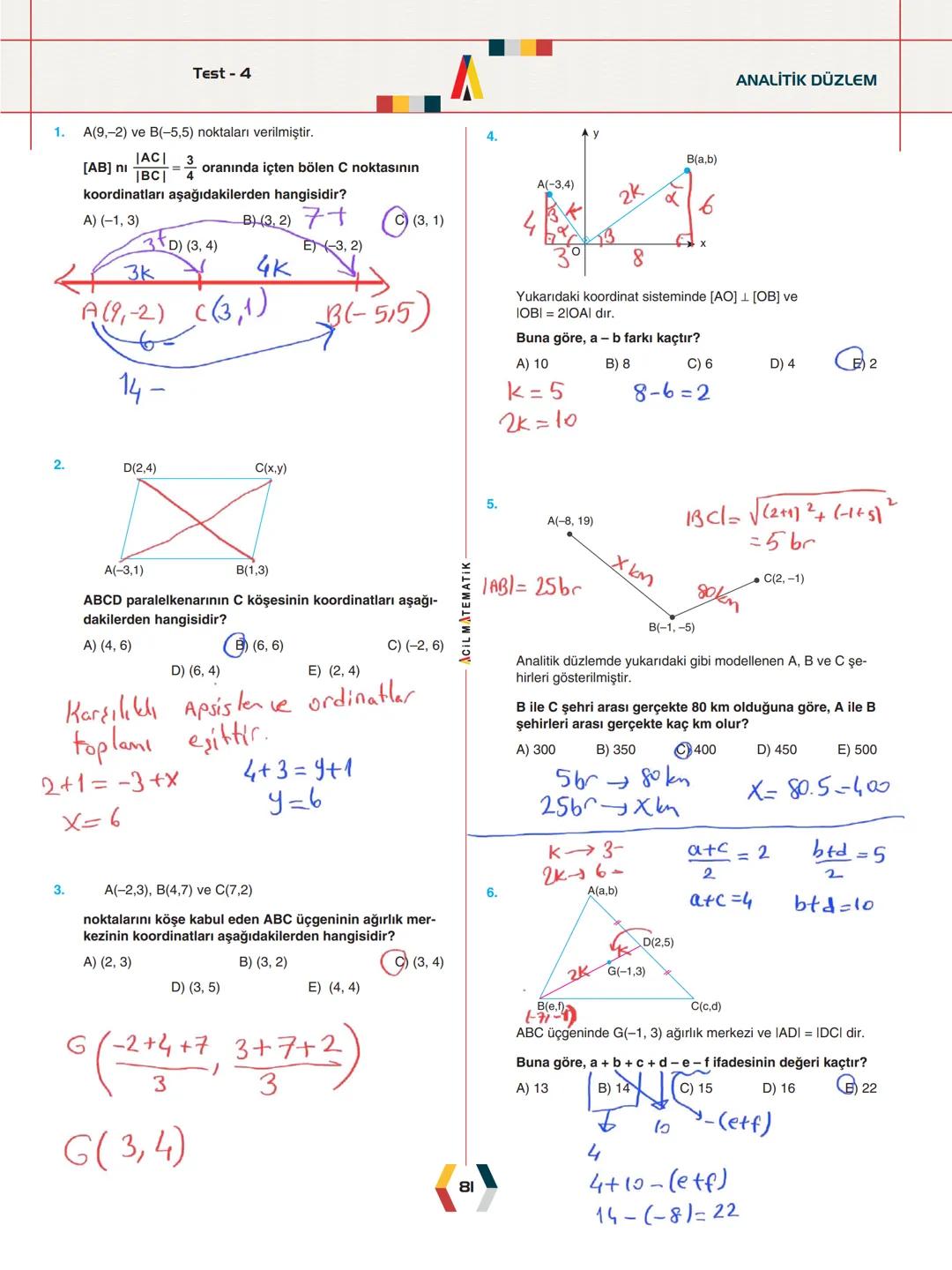 -
ÜNİTE 2-
ANALİTİK GEOMETRİ
.
•
•
.
Analitik Düzlem
İki Nokta Arasındaki Uzaklık
Bir Doğru Parçasını içten ve Dıştan Bölme
Doğrunun Eğimi v