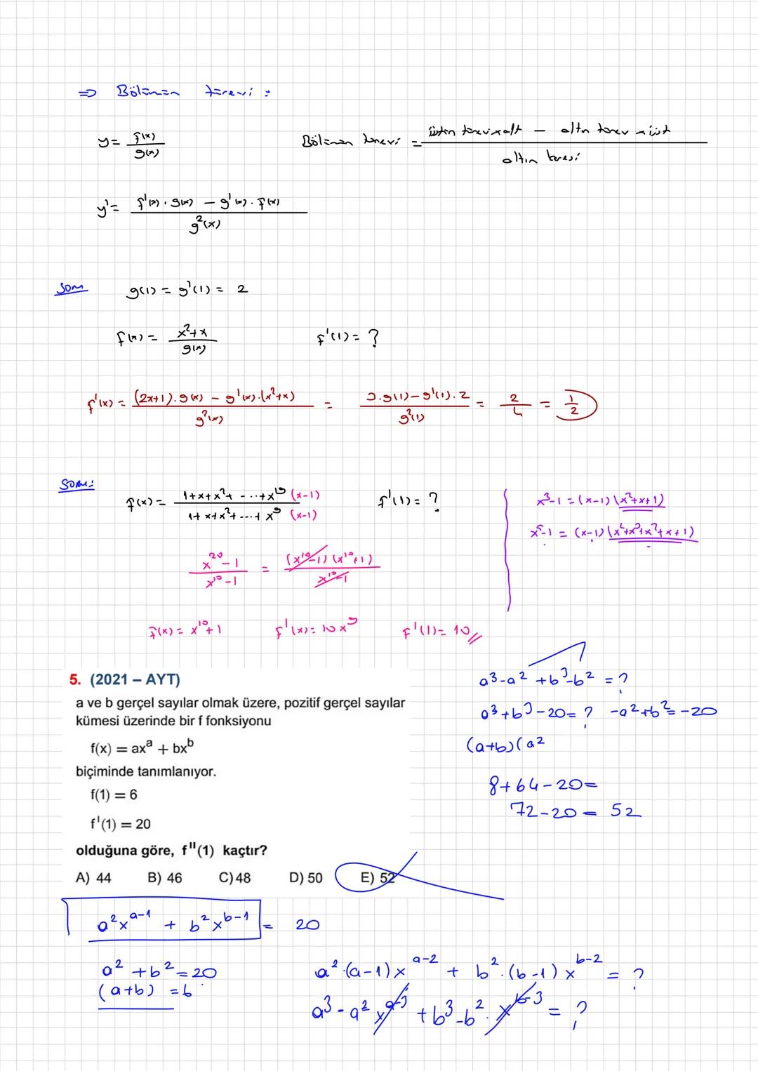 # TUREV :
Eğimdir.
f(x) eğrtsarn A noktwindel eğim
f'(x) tir.
B
f(x+h)
!f(x+h)-f(x)
A
f(x)
দ
xth
$lim_{h \to 0} \frac{f(x+h)-f(x)}{h} \Ri