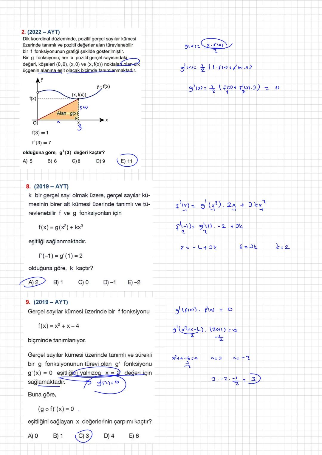 # TUREV :
Eğimdir.
f(x) eğrtsarn A noktwindel eğim
f'(x) tir.
B
f(x+h)
!f(x+h)-f(x)
A
f(x)
দ
xth
$lim_{h \to 0} \frac{f(x+h)-f(x)}{h} \Ri