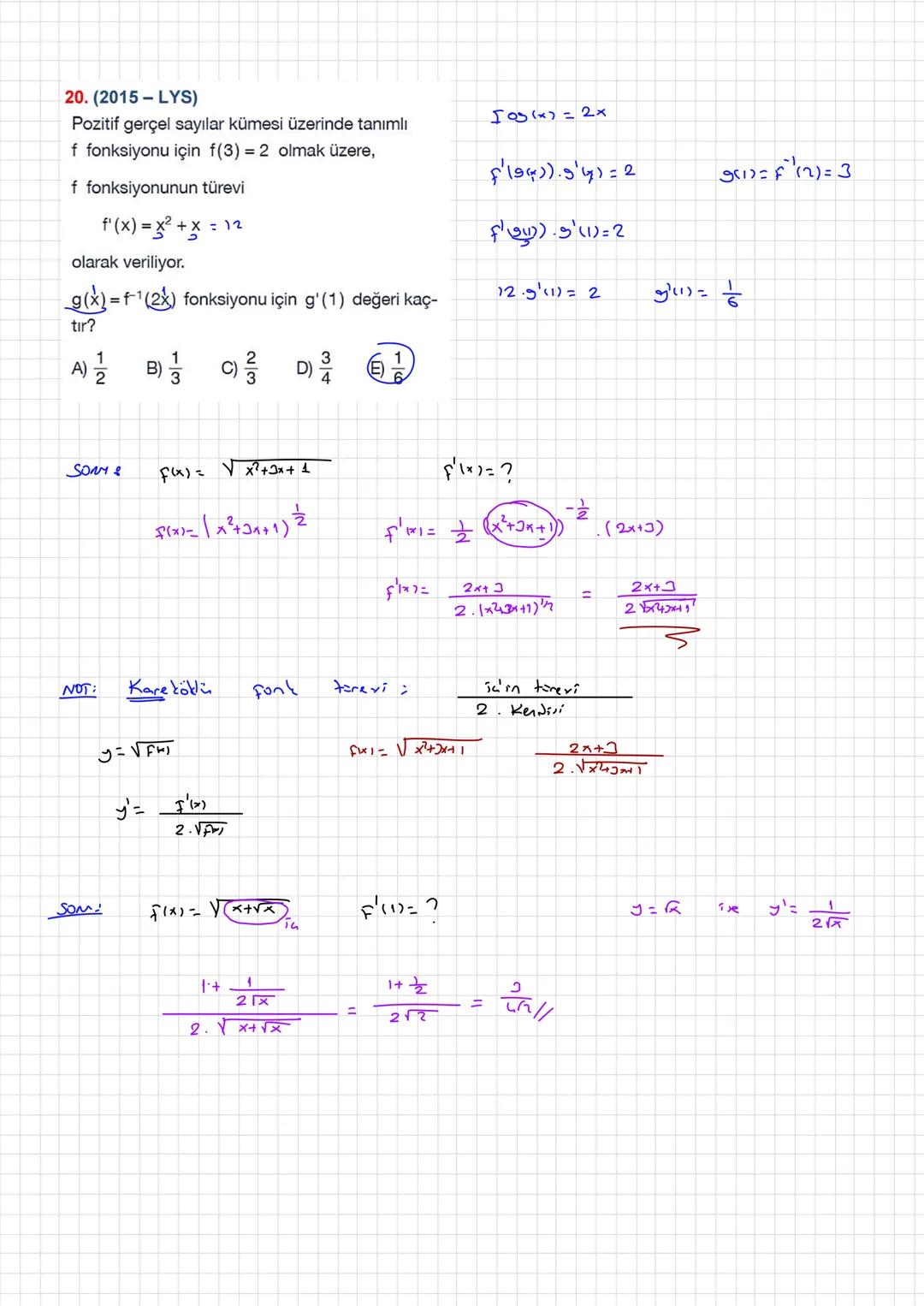 # TUREV :
Eğimdir.
f(x) eğrtsarn A noktwindel eğim
f'(x) tir.
B
f(x+h)
!f(x+h)-f(x)
A
f(x)
দ
xth
$lim_{h \to 0} \frac{f(x+h)-f(x)}{h} \Ri