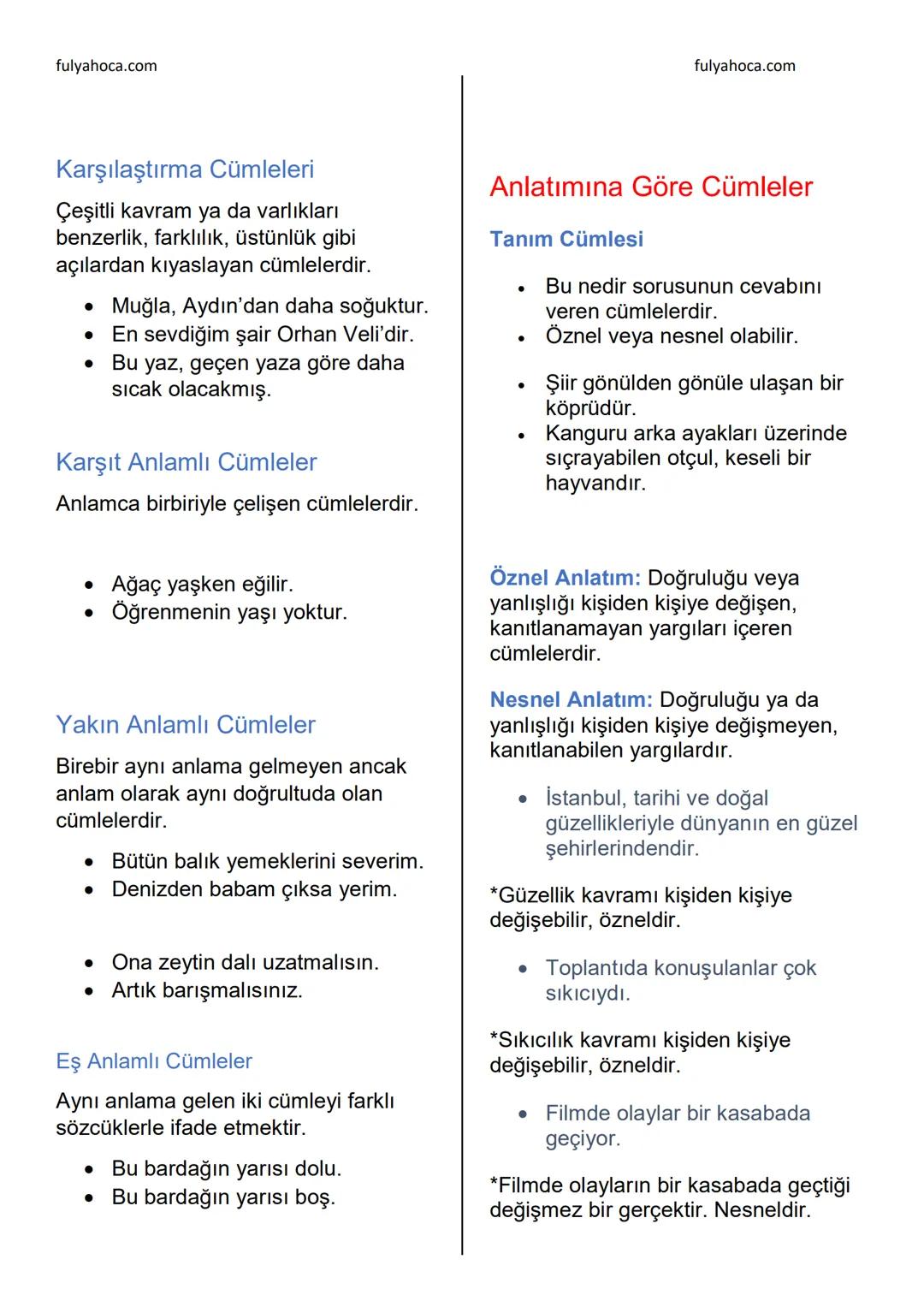 fulyahoca.com
# SÖZCÜKTE ANLAM
fulyahoca.com
Sözcük (Kelime): Bir varlığı ya da
kavramı karşılayan hece veya hece
topluluğudur.
Türkçede sö