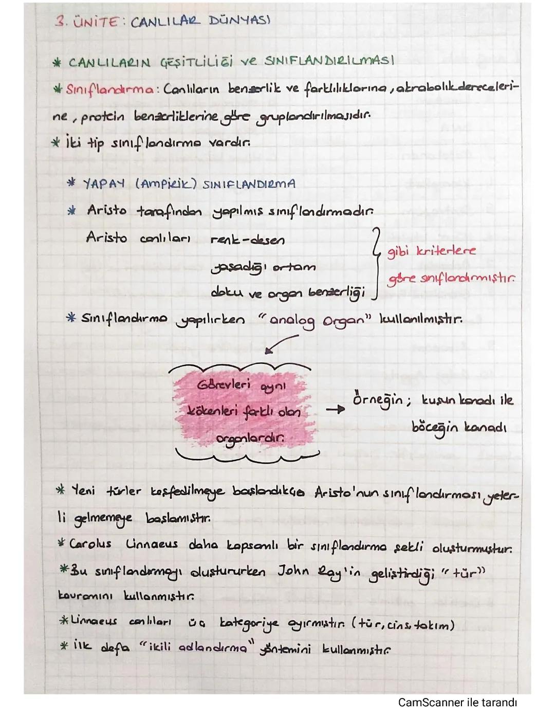 Biyoloji ders notları