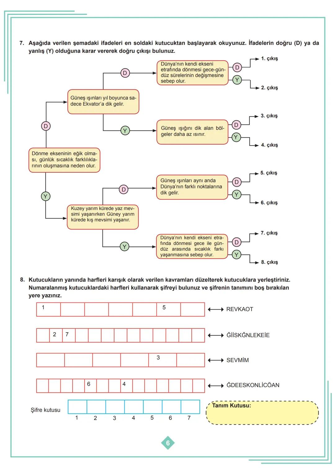 8. SINIF 1. ÜNİTE
ÇALIŞMA FASİKÜLÜ
FEN BİLİMLERİ
Bu kitapçık İSTANBUL Ölçme Değerlendirme Merkezi
tarafından hazırlanmıştır. 2 1. Dünya'nın