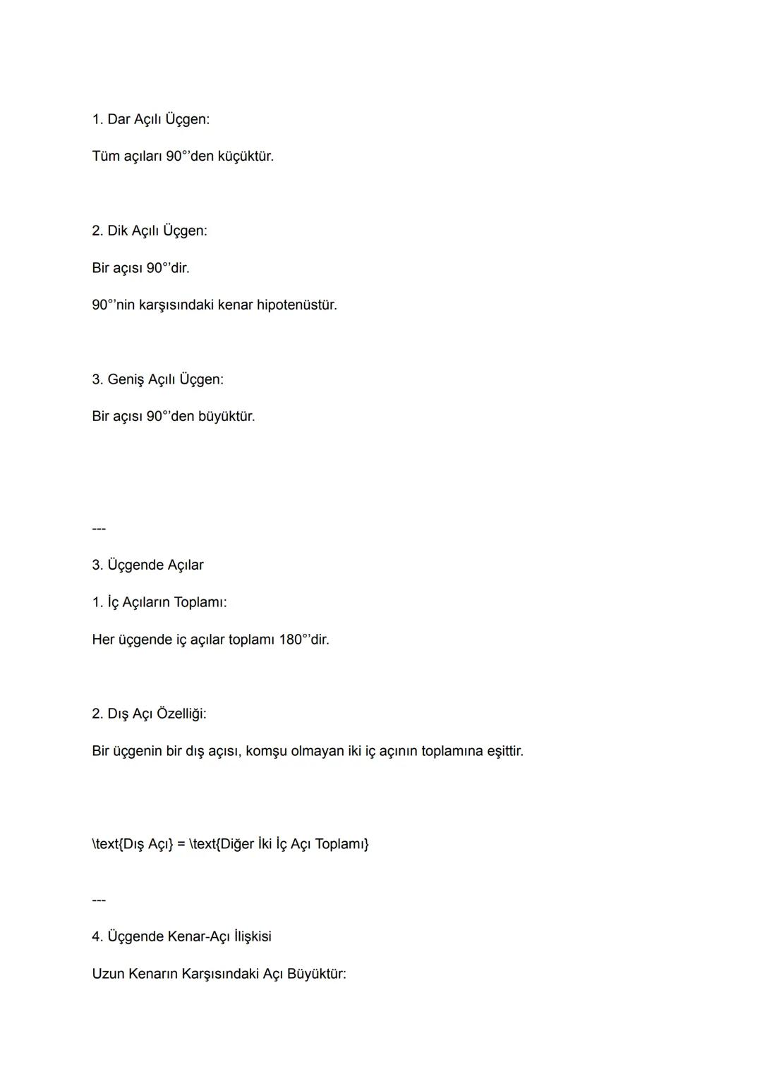 Üçgenler Konusu Geniş Özet (8. Sınıf)
1. Üçgen Nedir?
Üç doğru parçasının birleşmesiyle oluşan kapalı bir geometrik şekildir.
Üçgenin 3 k
