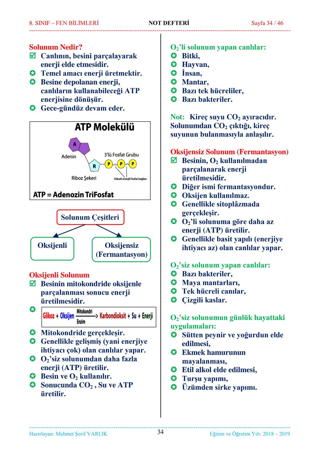 8. SINIF-FEN BİLİMLERİ
NOT DEFTERİ
Sayfa 1/46
NOT DEFTERİ
8. SINIF FEN BİLİMLERİ
İçindekiler
1. ÜNİTE
Mevsimler ve İklim
1. Bölüm.
Mevsim