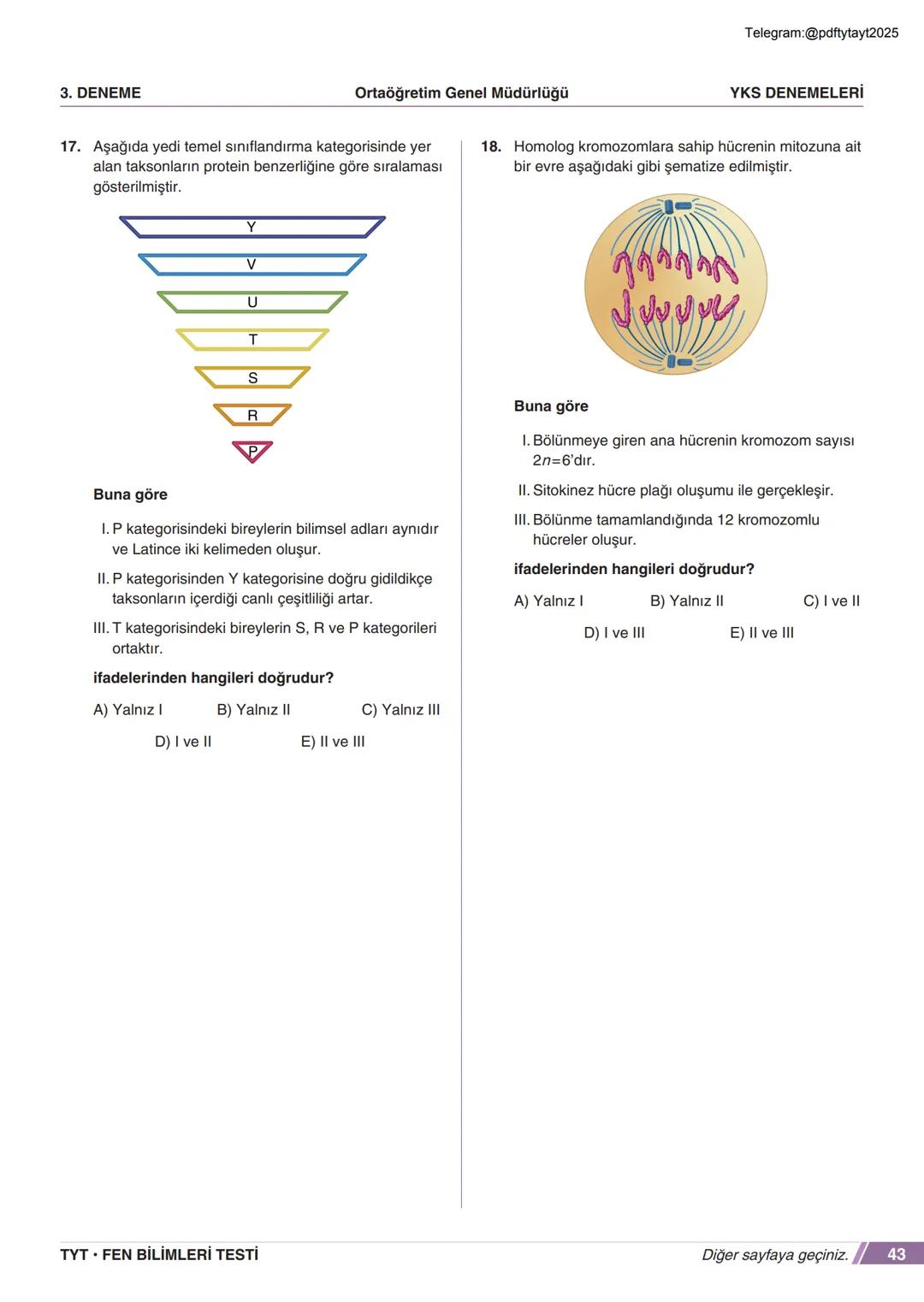 ****
RIYETİ MİLLİ EGIP
ORTAÖĞRETİM
GENEL MÜDÜRLÜĞÜ
*
>>>>>>>>>>>>>>>>>
>>>>>>>>>>>>>>>>
Telegram:@pdftytayt2025
MEBİ
YKS DENEMELERİ
TYT
3. D