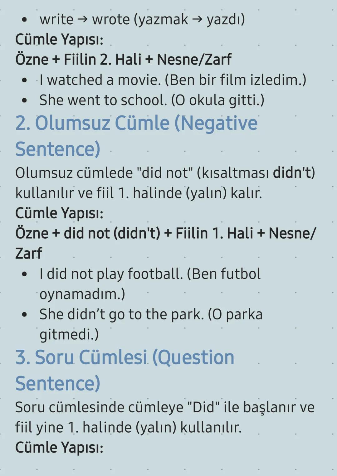 6. Sınıf İngilizce Past Simple (Geçmiş Zaman)
Konu Anlatımı
Geçmiş zaman (Past Tense), bir olayın
geçmişte yapıldığını veya gerçekleştiğini
