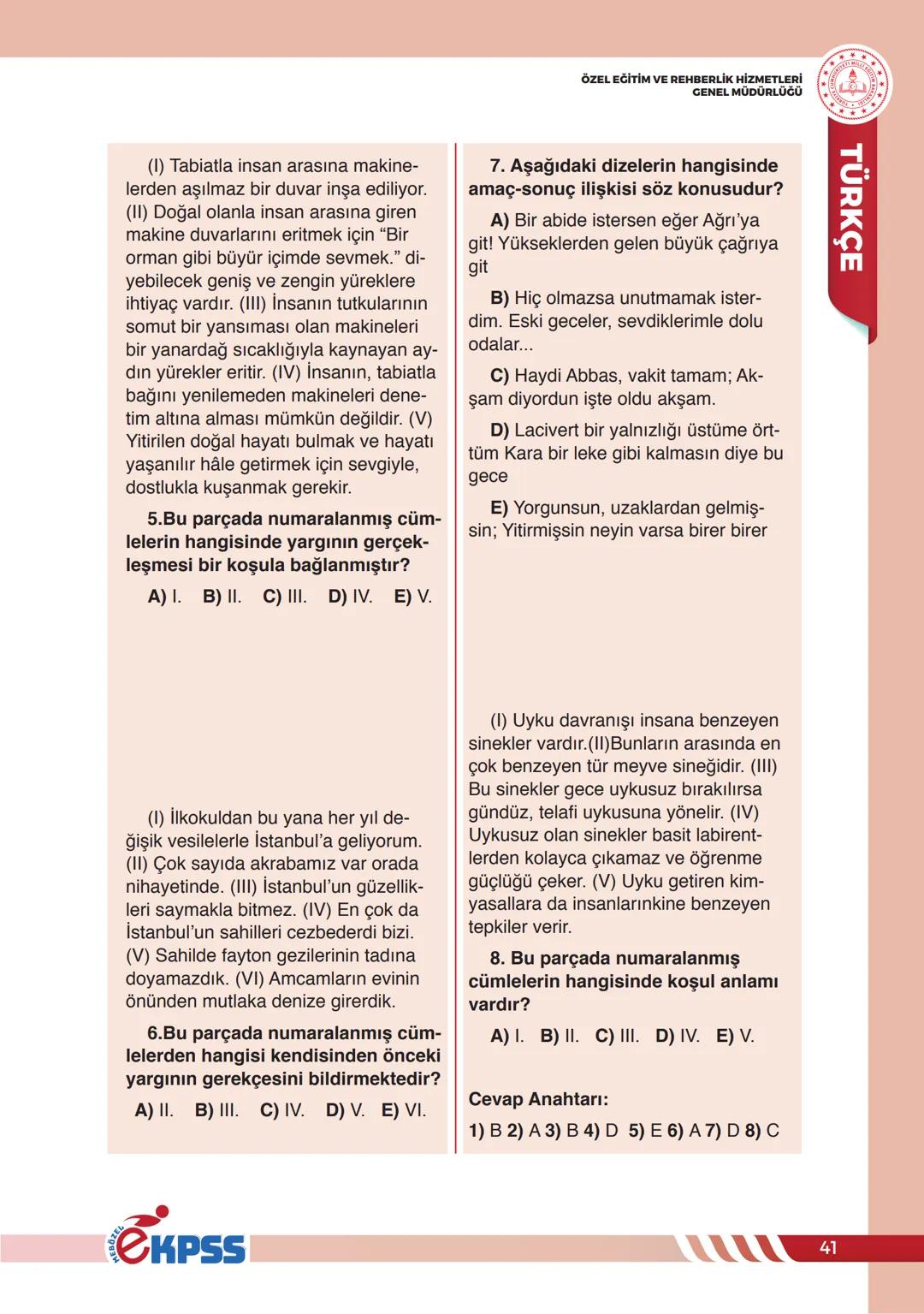 # CÜMLEDE ANLAM
ÖZEL EĞİTİM VE REHBERLİK HİZMETLERİ
GENEL MÜDÜRLÜĞÜ
**TÜRKÇE**
## CÜMLEDE ANLAM
Bir duyguyu, düşünceyi, isteği, haberi,