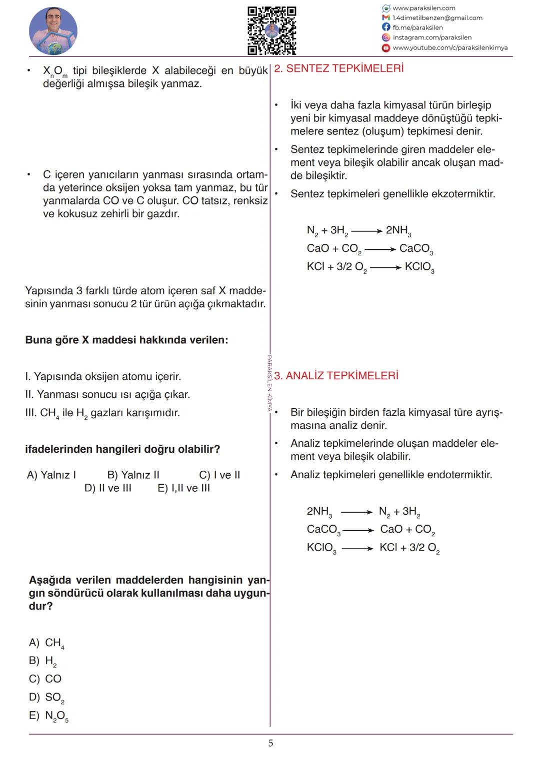 TYT
KİMYASAL
TEPKİME
TÜRLERİ
PX
PARAKSILEN
twitch
Paraksilen Kimya
► Paraksilen Kimya
www.paraksilen.com SON 10 YILIN ANALİZİ
05
2
1
TYT - K