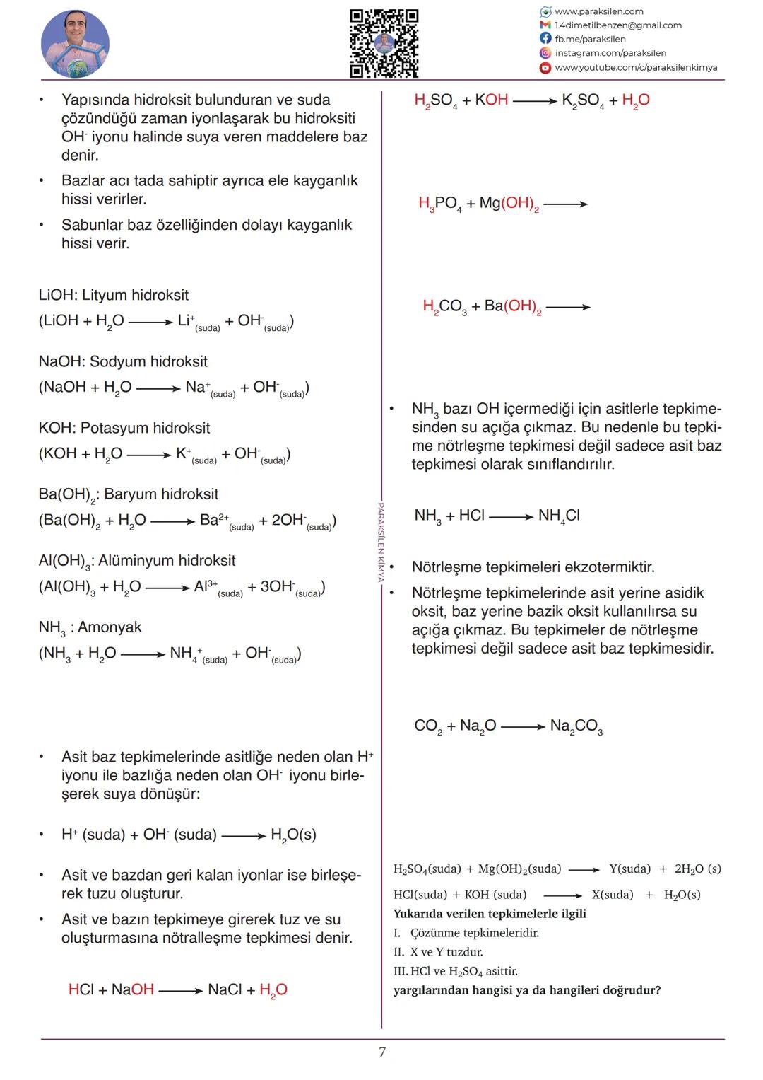 TYT
KİMYASAL
TEPKİME
TÜRLERİ
PX
PARAKSILEN
twitch
Paraksilen Kimya
► Paraksilen Kimya
www.paraksilen.com SON 10 YILIN ANALİZİ
05
2
1
TYT - K