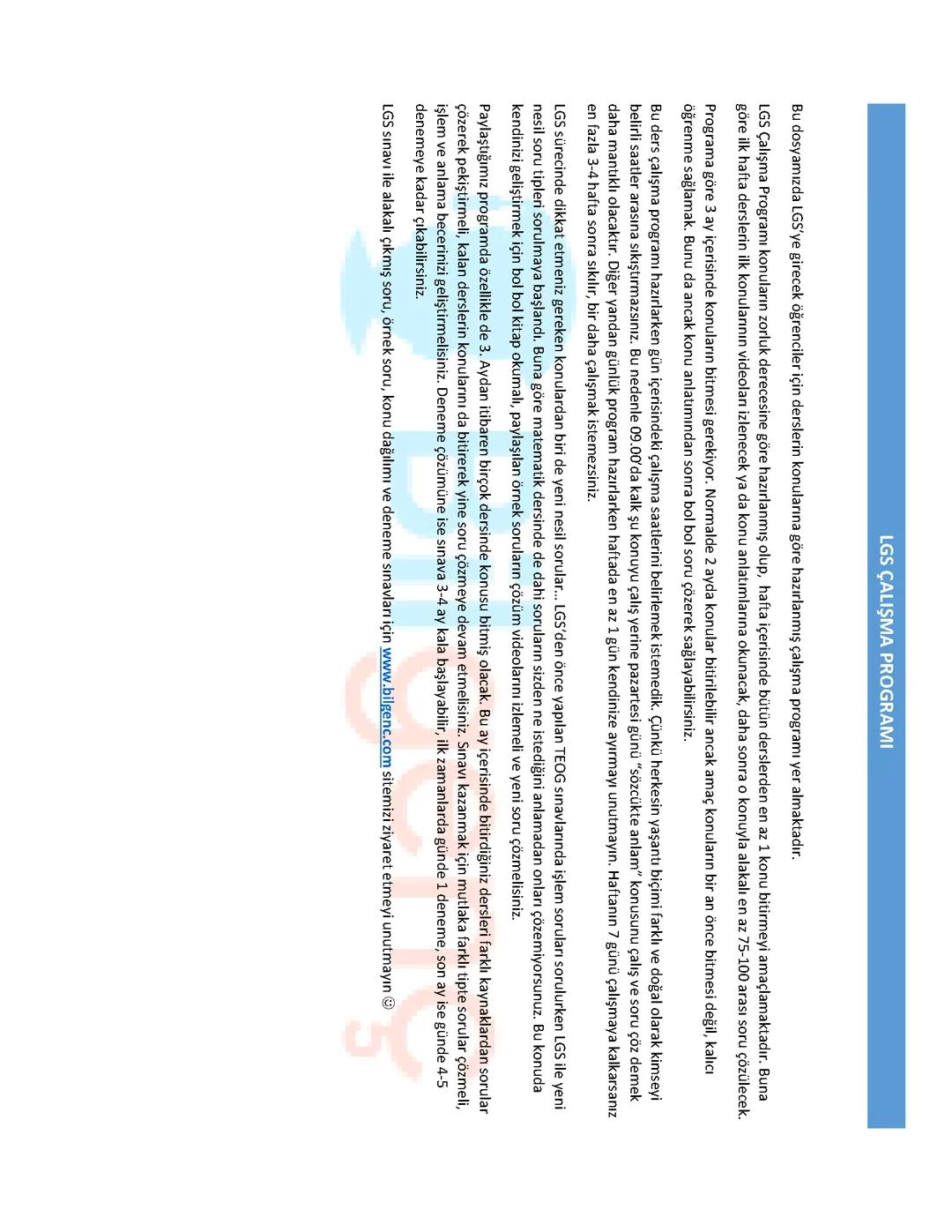 LGS Tatil Çalışma Planı