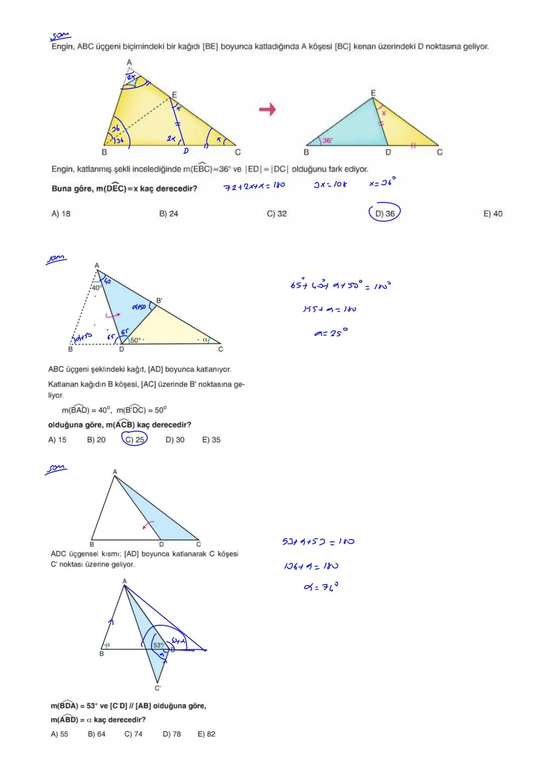 B
ÜÇGENLER:
7
A
=+
+ 7 = 10
Xty+7=20170
১৪০
2+3+0=180°
=>
is acılır toplamı 180° Nir.
Dış açılar toplanm 360° de
x+y+ 7 = 210
Bir dis kendi